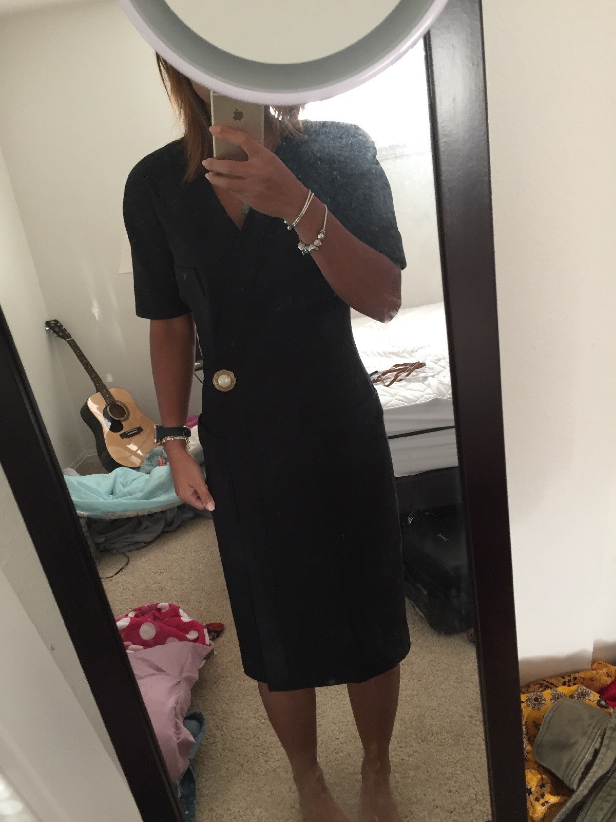 Talbots Constance Saunders Black Vintage Dress