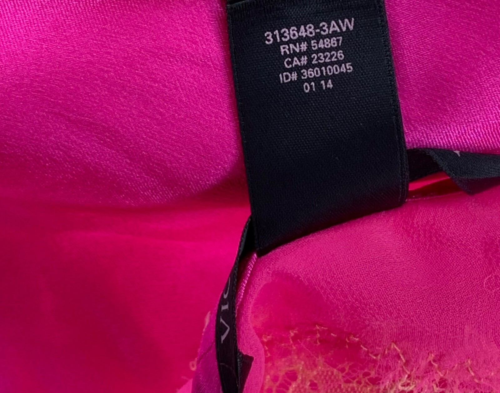 Victorias Secret Hot Pink Lace Satin Babydoll Chemise Nightgown M Slip Dress