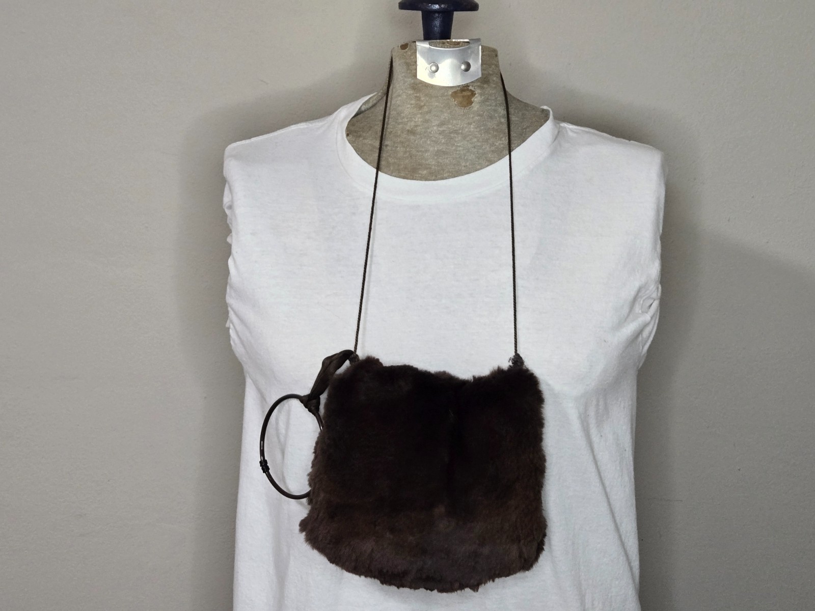 Vintage Mid-Century Childs Genuine Rabbit Fur Hand Muff