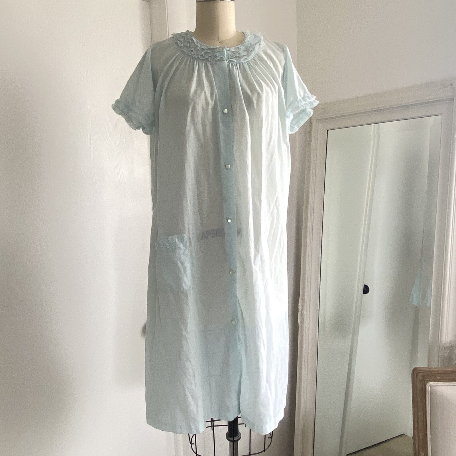 Vintage 50s 60s Sears Charmode House Dress Gown Womens 32-34 Lace Robe