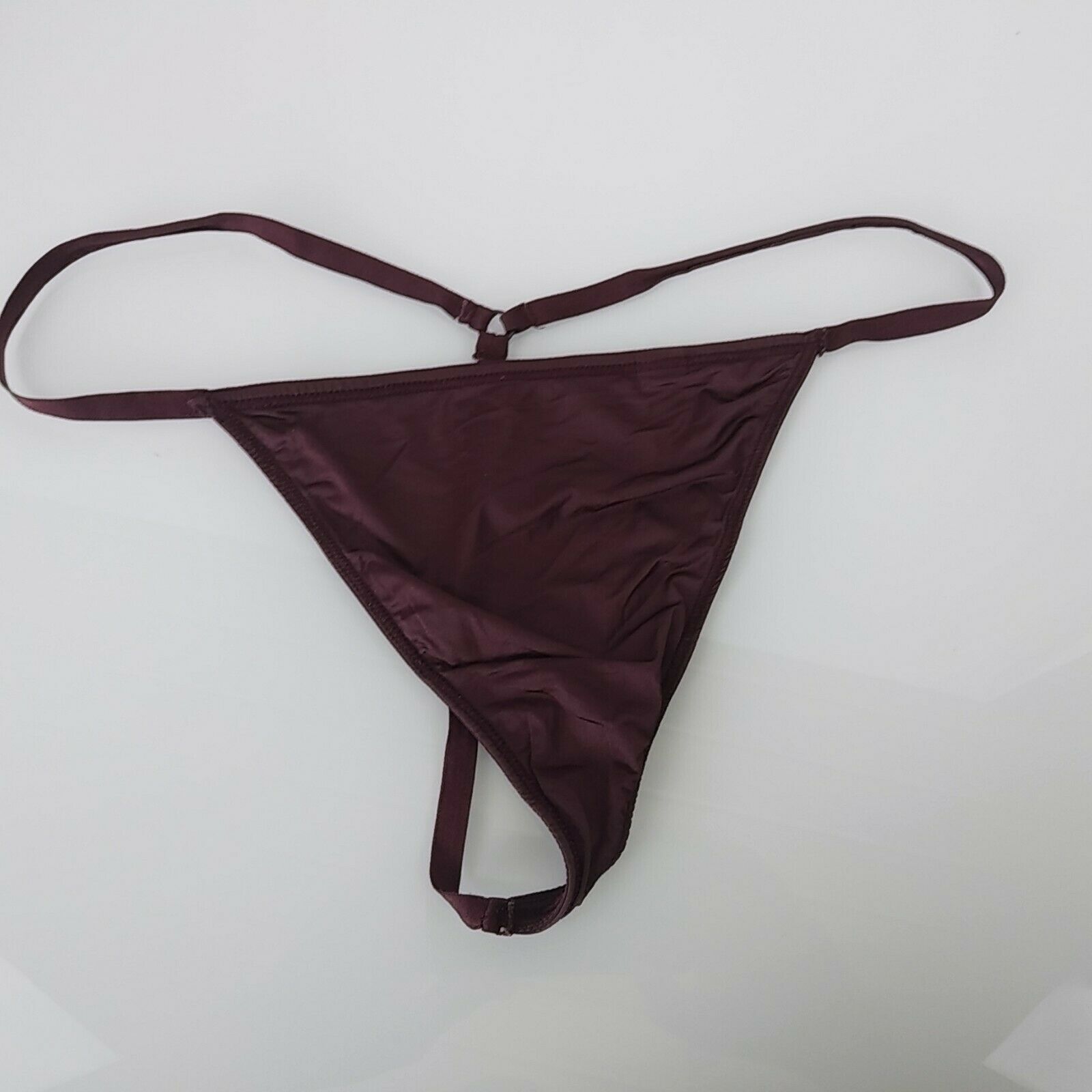 Vintage Shiny Stretchy Satin G String Panties Grape Purple Second Skin L XL