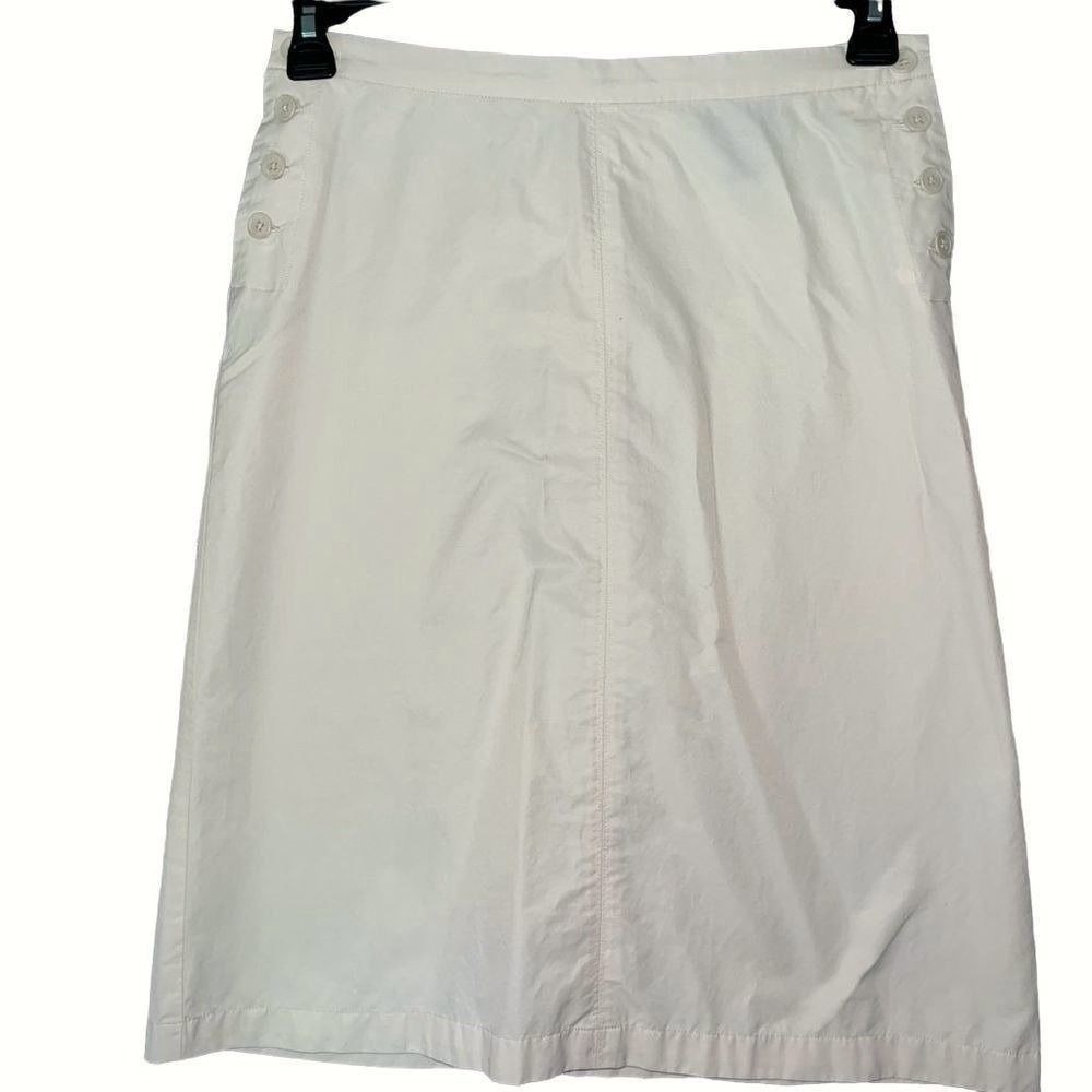 The Limited Cream Lace Up Front Nautical Button Side A-Line Skirt Size 6 Vintage