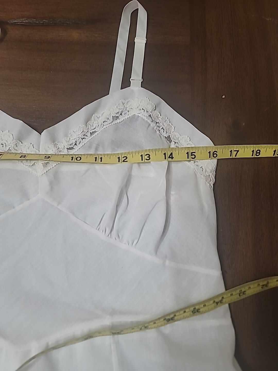 Vtg Stoneswear Full Dress Slip Nightgown Poly Cotton lace Size 36