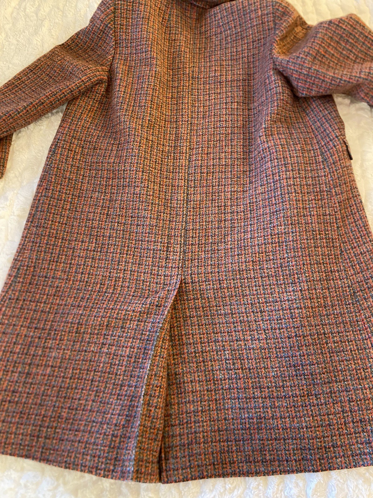 VTG Tar-Shire 1960’s Women’s Harris Tweed Wool Houndstooth Coat Size L XL EUC