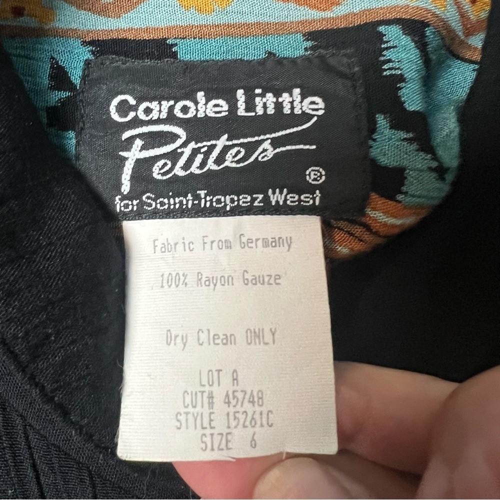 Vtg 90s Carole Little Petites Southwestern Rayon Gauze Bomber Jacket Sz 6
