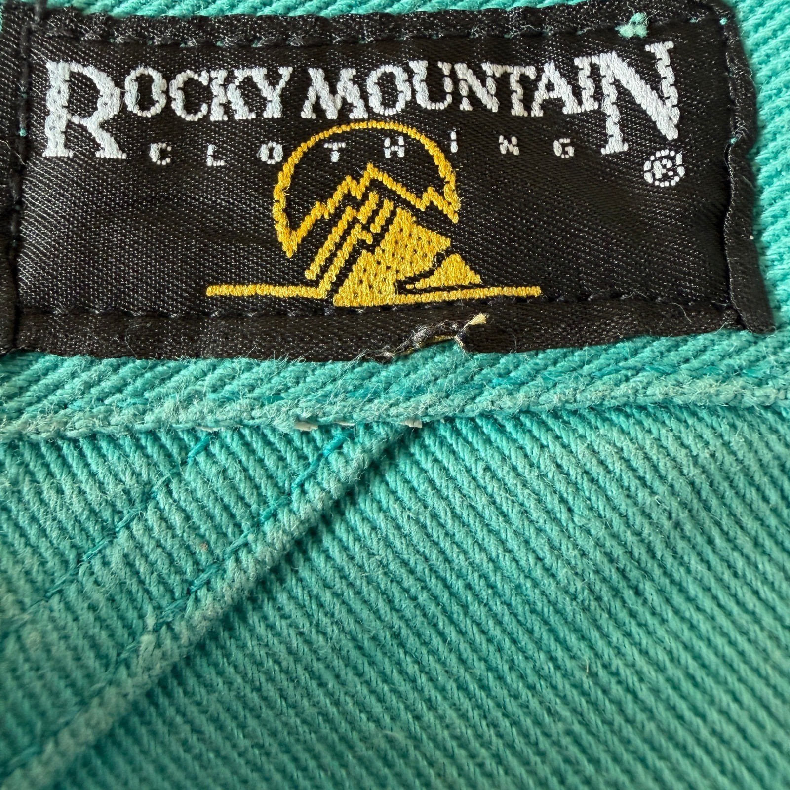 Vintage Rocky Mountain Jeans Teal Green High Waist Western Tapered 28/7 Made USA