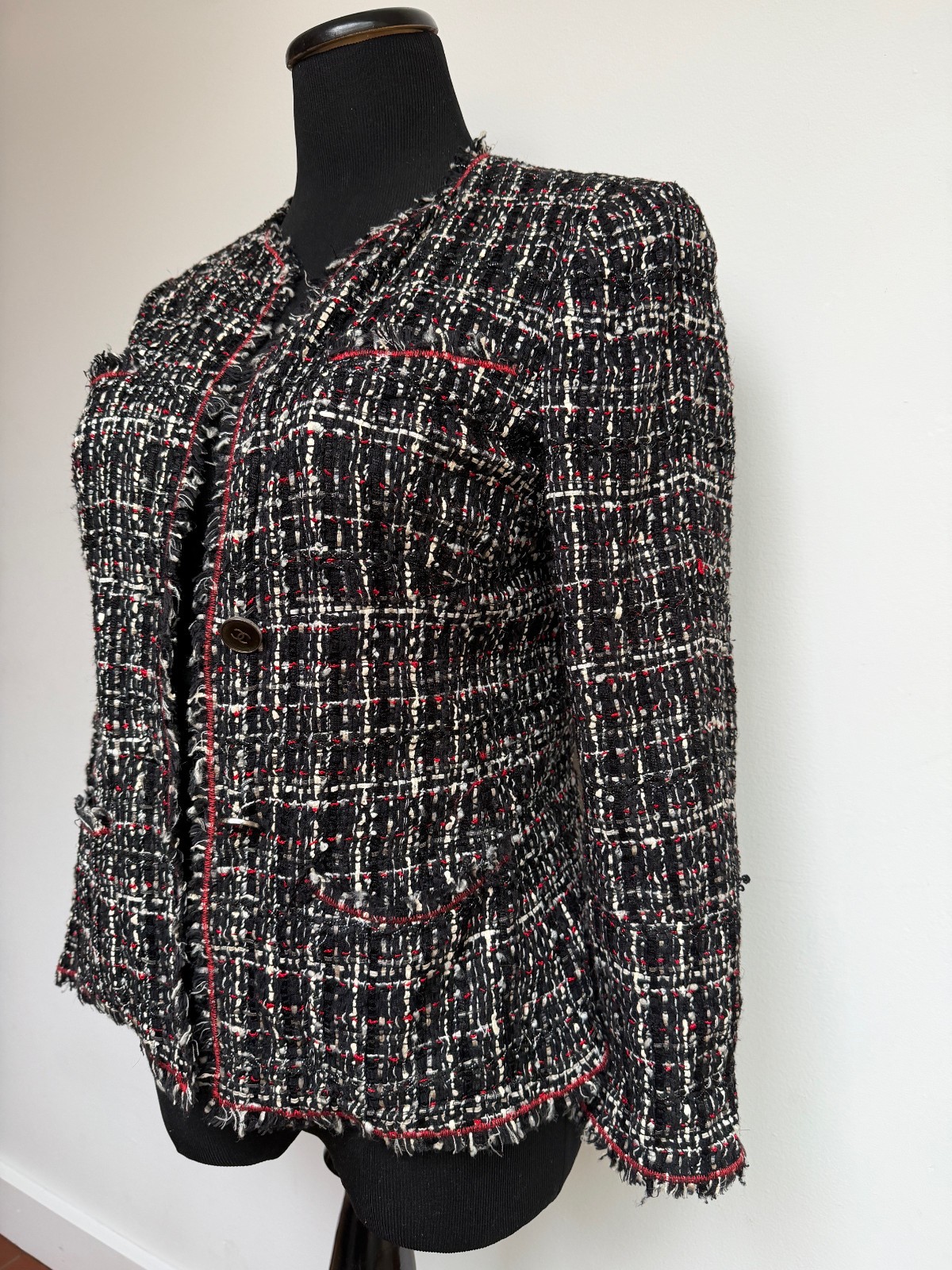 Chanel Vintage Tweed Jacket 2005 Karl Lagerfeld FR 42 (Tailored w/ all fabric)