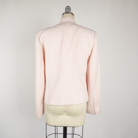 Vintage Happy Legs Double Breasted Blazer Jacket Pink M/L Preppy Retro 80s 90s