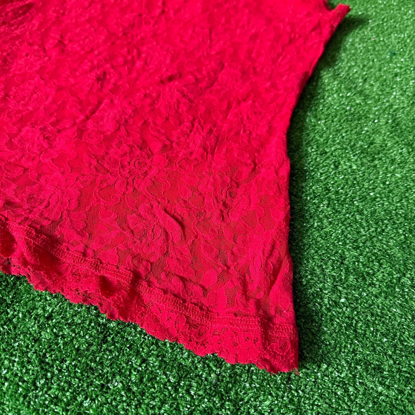 Vintage Y2K Hanky Panky Red Lace Camisole Lingerie Cami Made in USA Top Size M