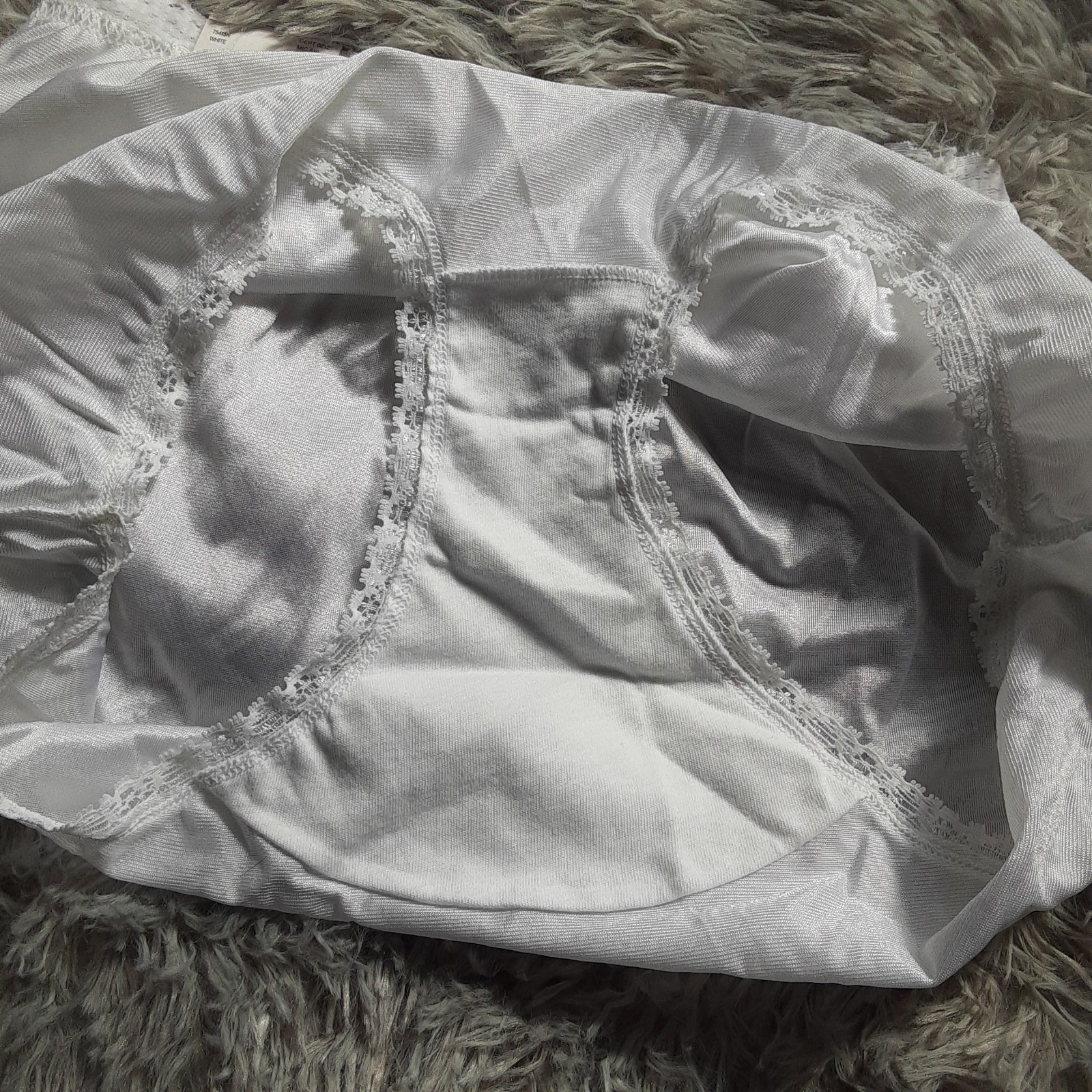 Shiny Nylon Cotillion Granny Panties Size 6 White NWT Cotton Gusset