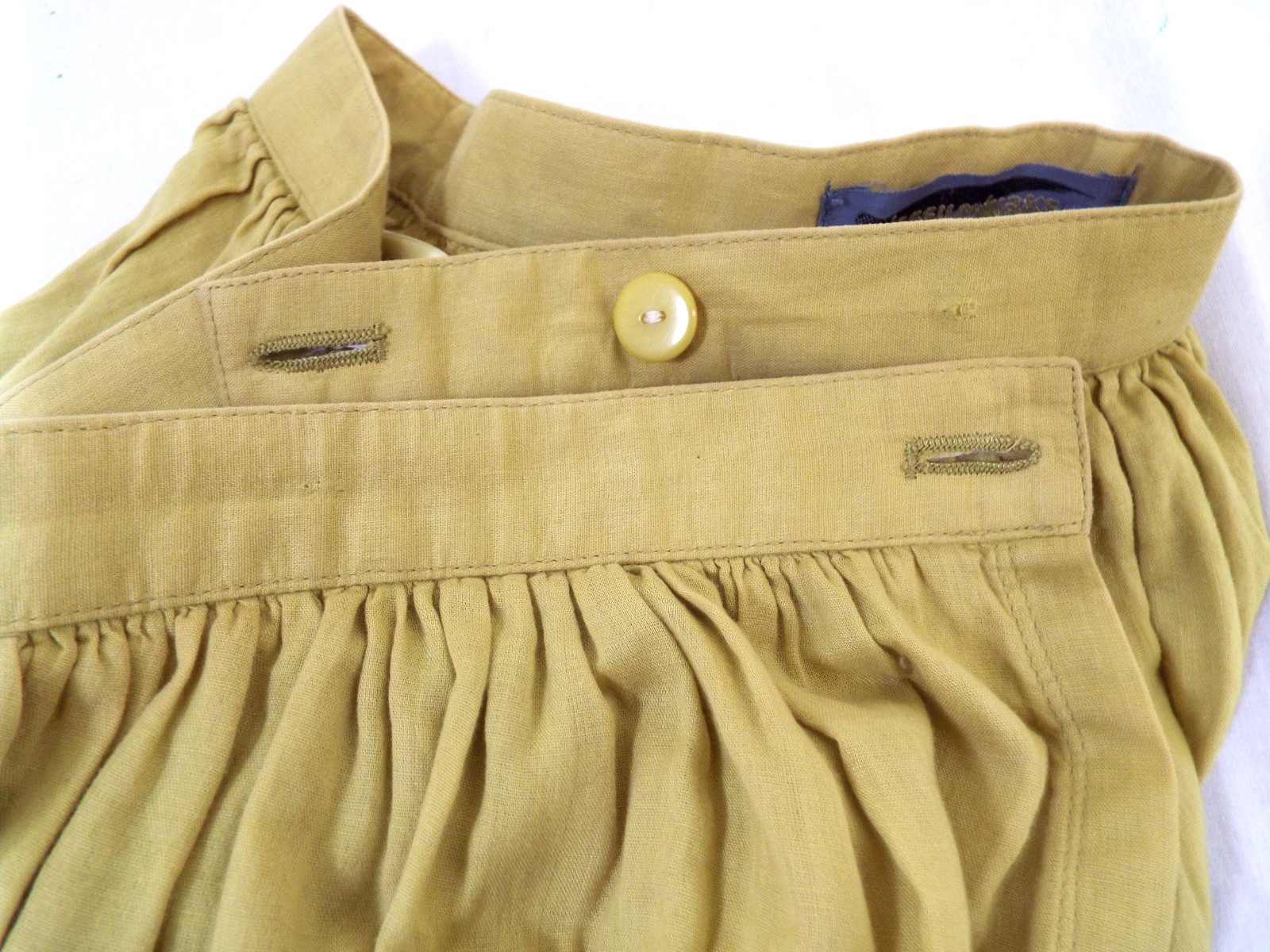 VTG 1980s Issey Miyake Yellow Cotton Asymmetrical Skirt MEDIUM Brush Label Slits