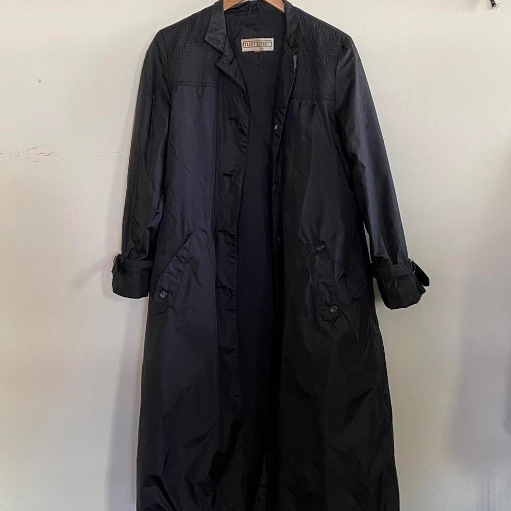 Fleet Street 1980’s black windbreaker trench coat