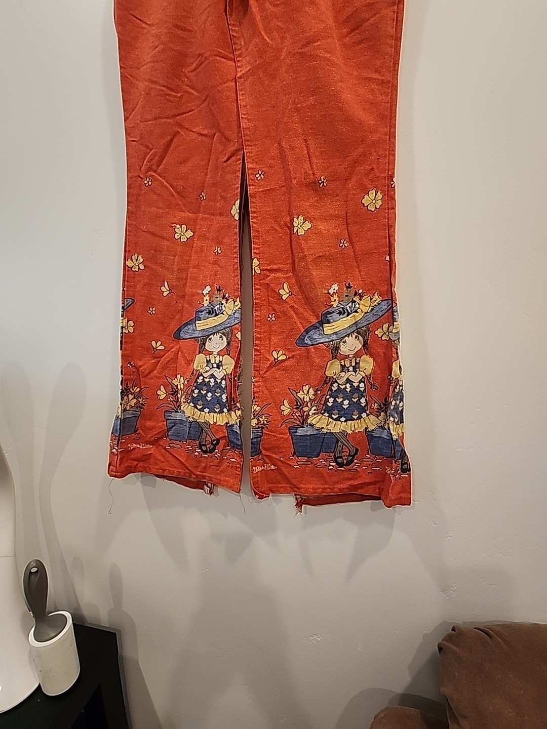 sears 70’s bell bottom pants orange petticoats pantaloons girls 14 26 w jeans