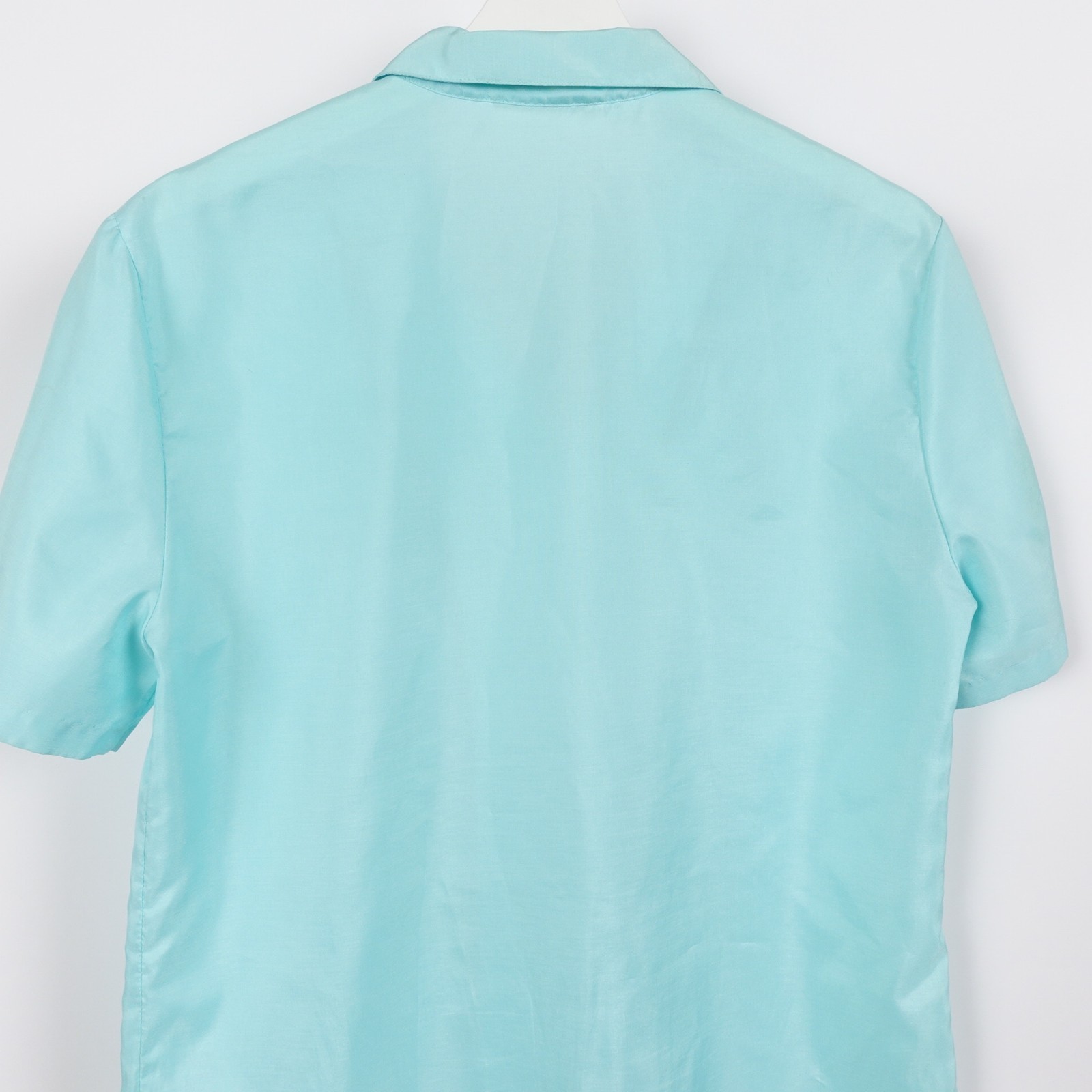 Vintage 70s Silkhana by Lady Manhattan Button Up Blouse Short Sleeve 14 Large