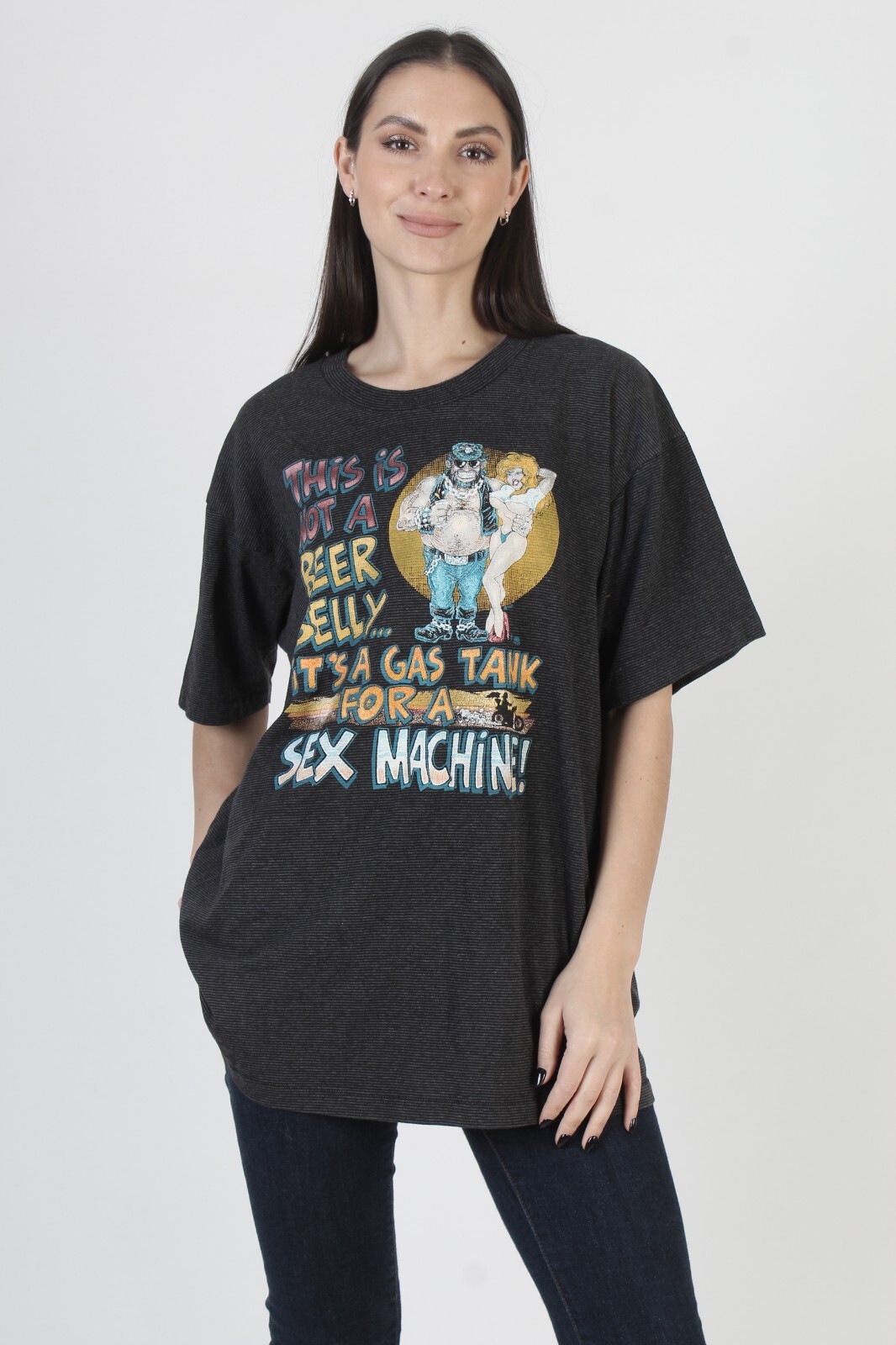 Vintage Harley Davidson Sex Machine T Shirt Biker Beer Belly Motorcycle Tee XL