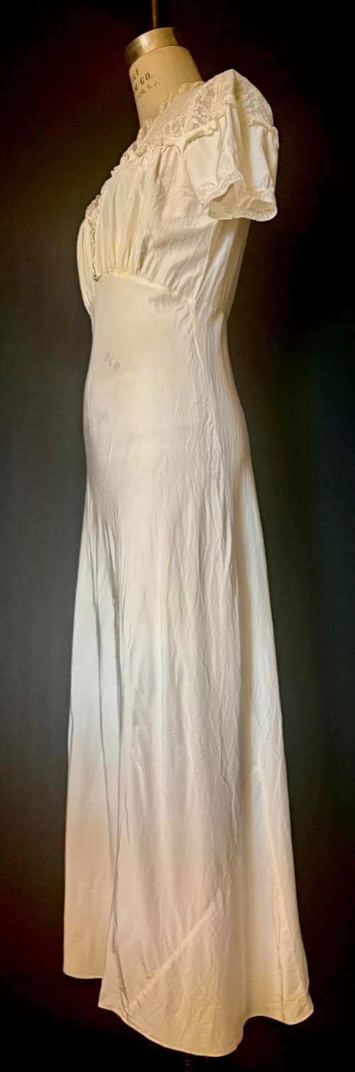 Vtg 1930s LINGERIE NEGLIGEE by GODFRIED, Bias Cut RAYON, HOLLYWOOD SILVER SCREEN