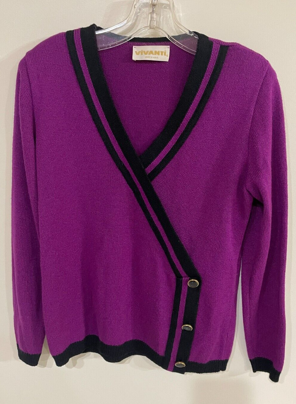 Vivanti Vintage Knit Skirt/Sweater Set 2-piece EUC Size 6 Violet/Black