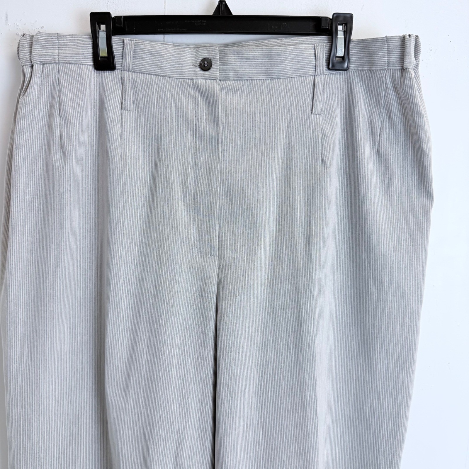 Harve Benard Vintage Pinstripe 2 Pc Set Button Down Top & Crop Pants Womens 18
