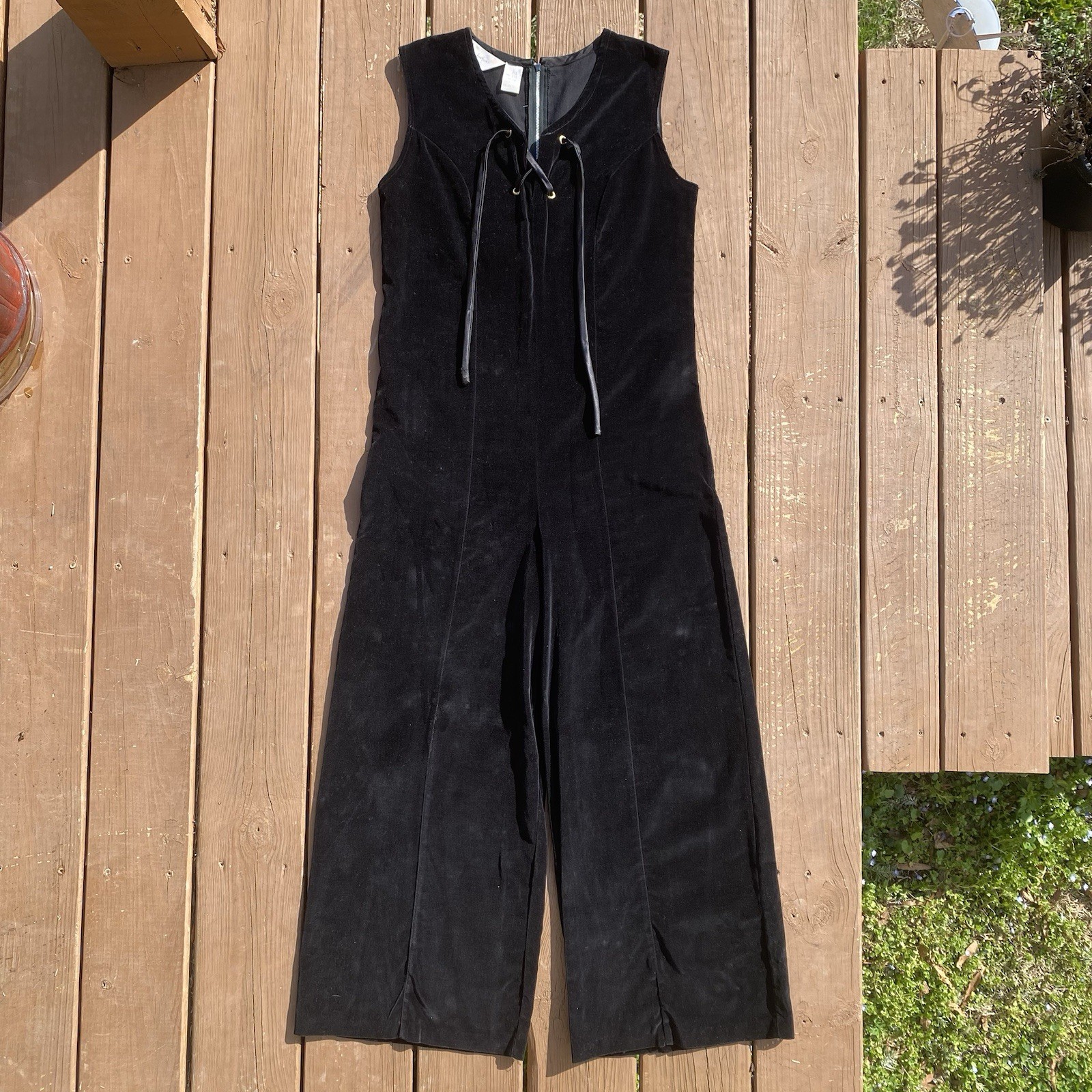 1970’s Black Velvet Wide Leg Sears Jumpsuit