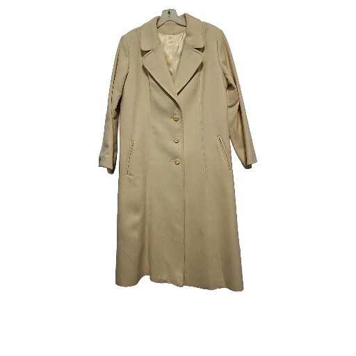 Camelite By Wellington Fashions Vintage Long Wool Coat Ivory Large Old Money