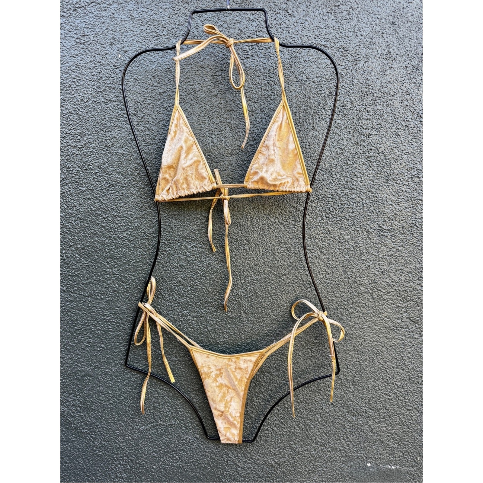 Gold Velvet Brazilian Bikini