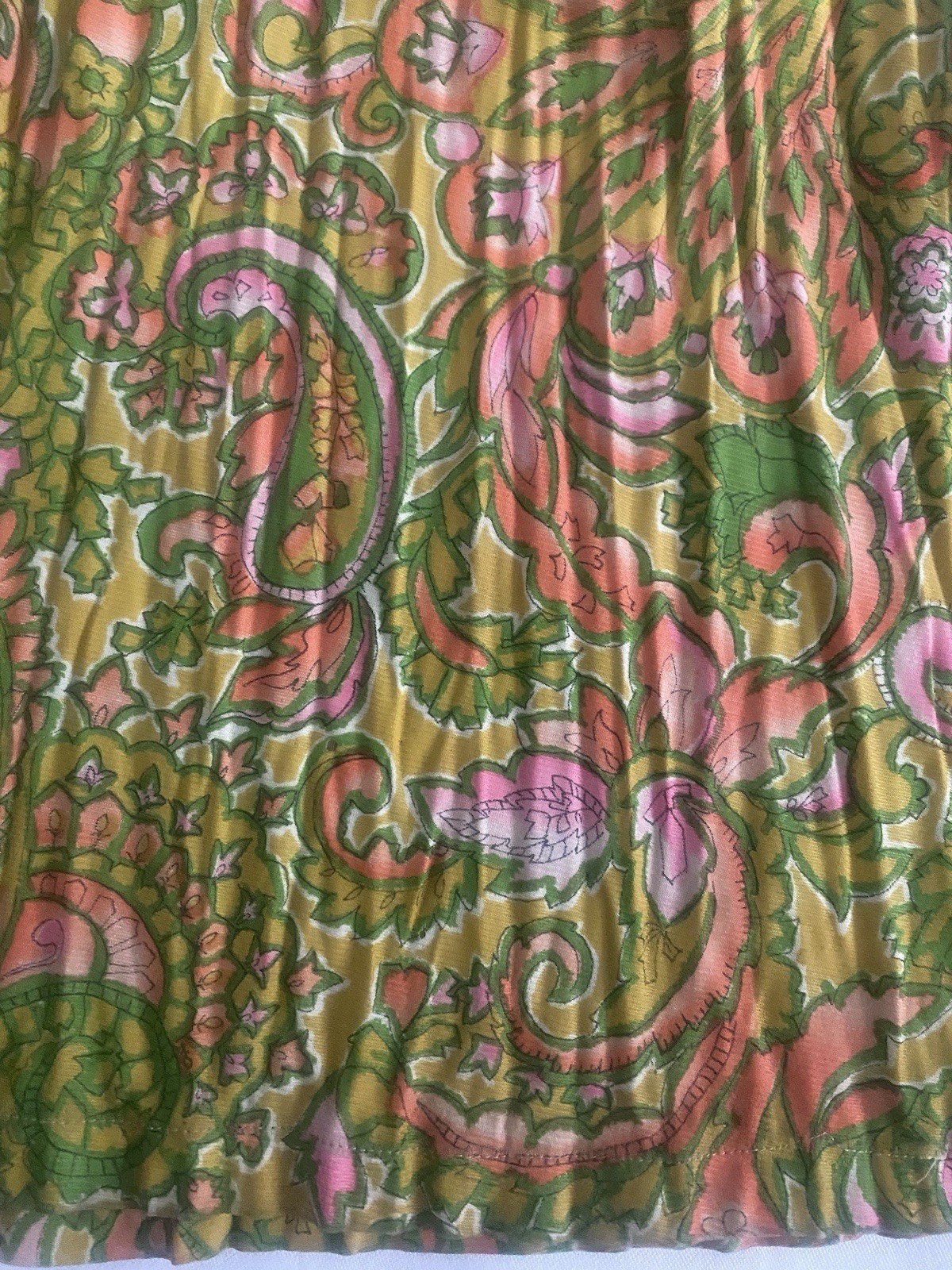 Vintage Womens Jumpsuit Wide Leg Mod Disco Boho Paisley Sleeveless Hippie Size M
