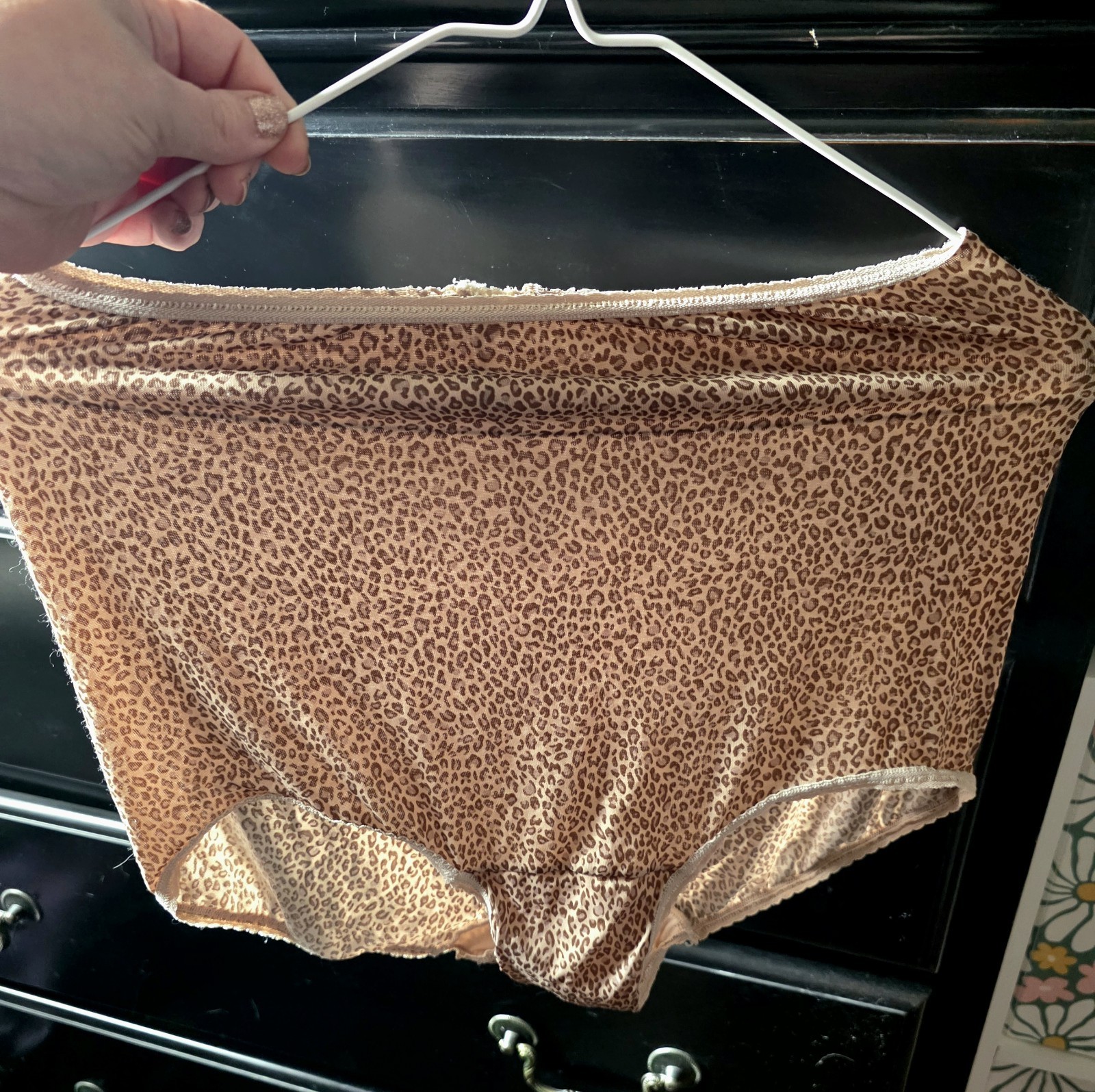 Vintage BALI Animal Print Nylon GRANNY Panties Sissy Secretary Size XL/8 #2633