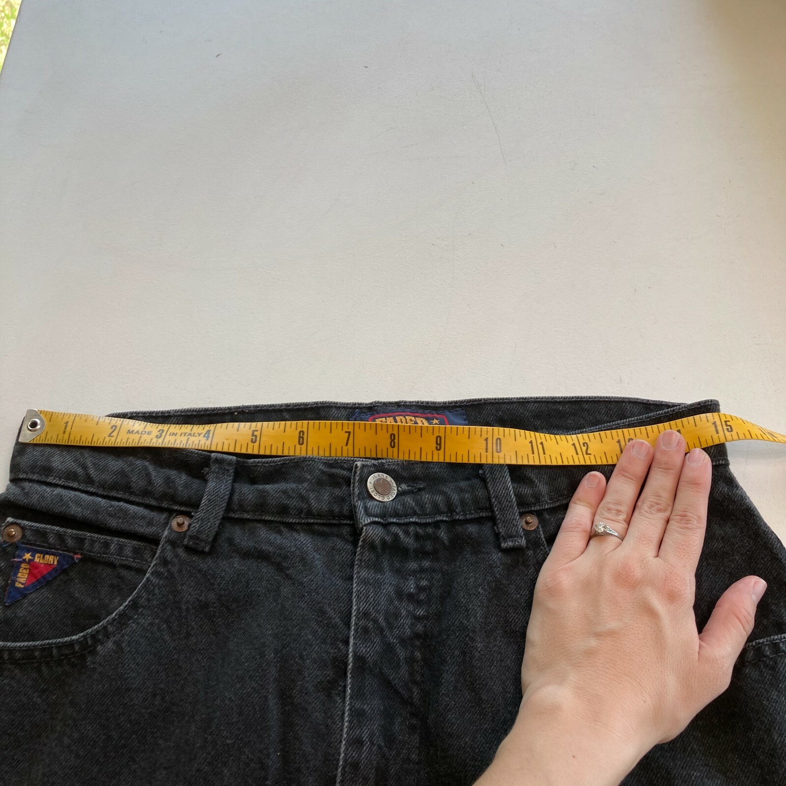 Vintage Mom Jeans Faded Black High Rise Tapered 30×33 Denim Faded Glory Pants
