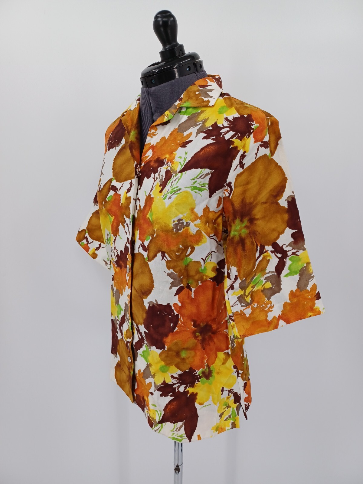 Vintage H BAR C Of California Ranchwear Multi-Color Floral Shirt Size 34