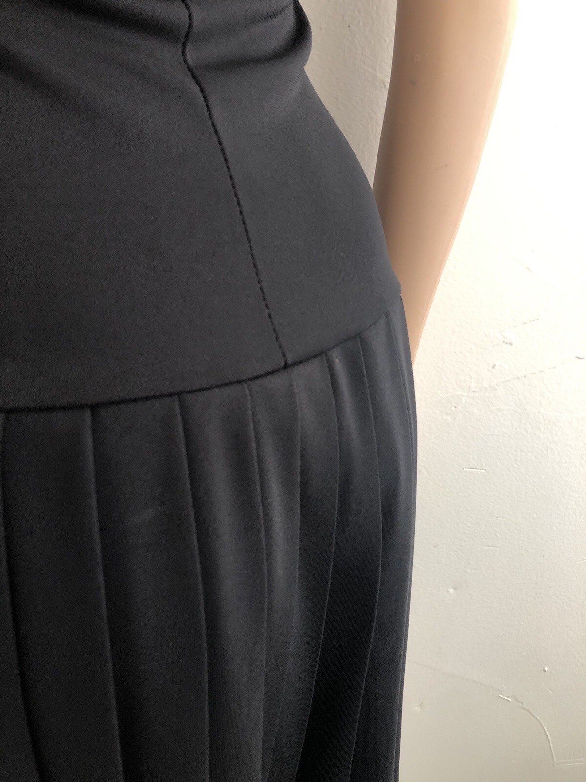 Vintage Taboo Crossover Black Lbd Y2k Drop Waist Pleated Skirt Dress