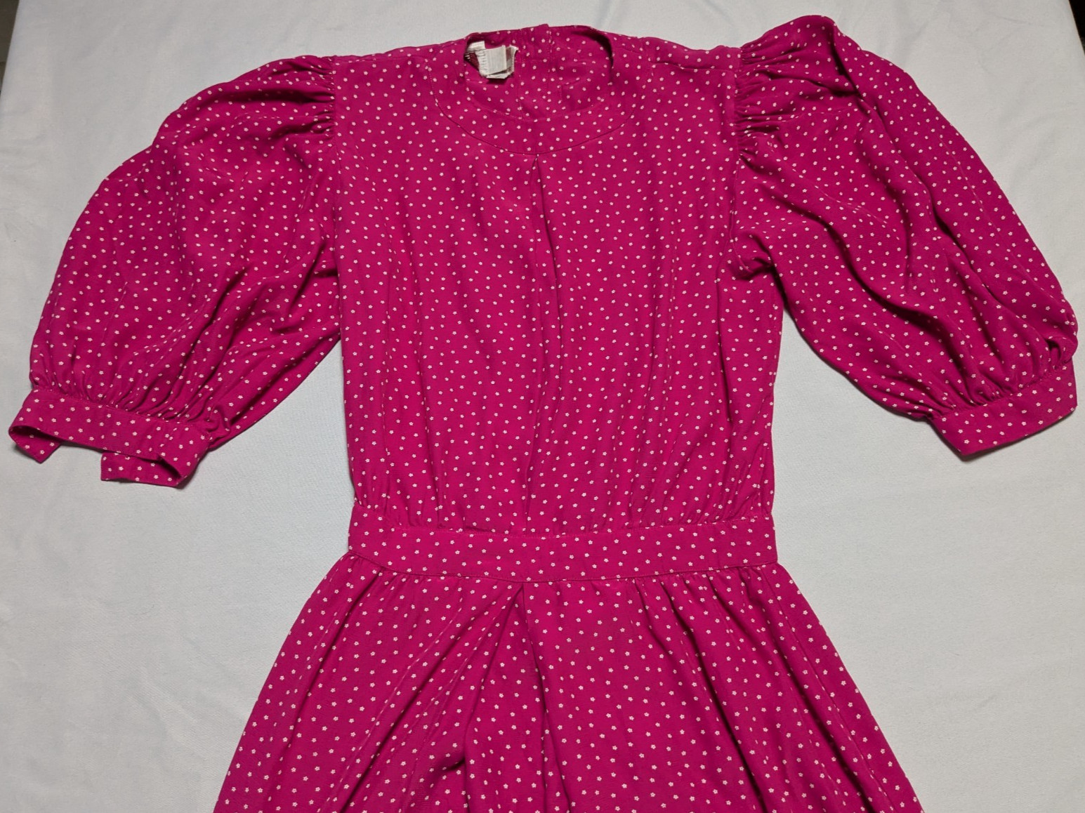 VTG 80s MAGGY LONDON BY JEANNENE BOOHER Pink Floral Polka Dot Dress – Women 6