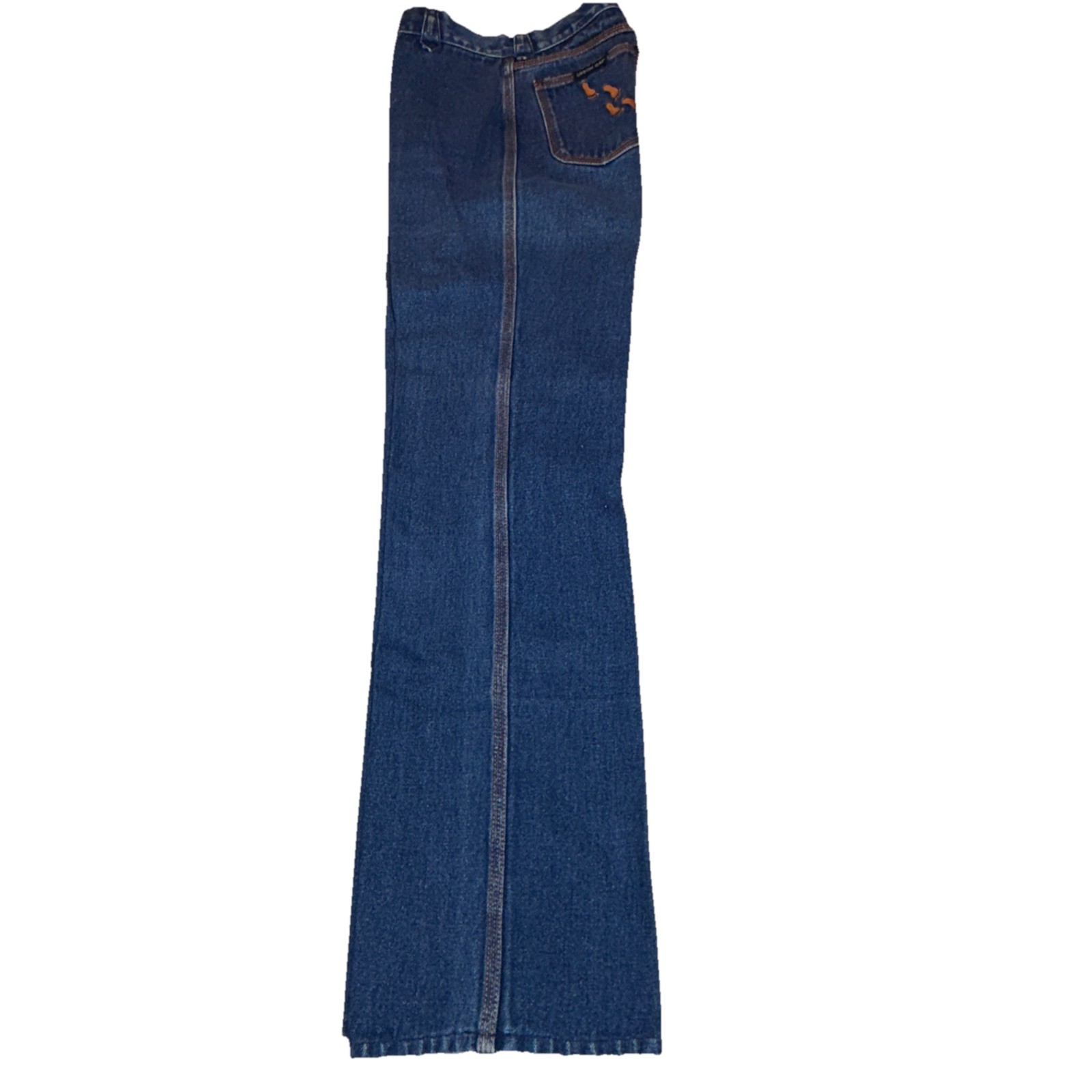 Vintage 70s Union Gap Wide Leg Jeans Footprint Stitching Embroidered 26×30