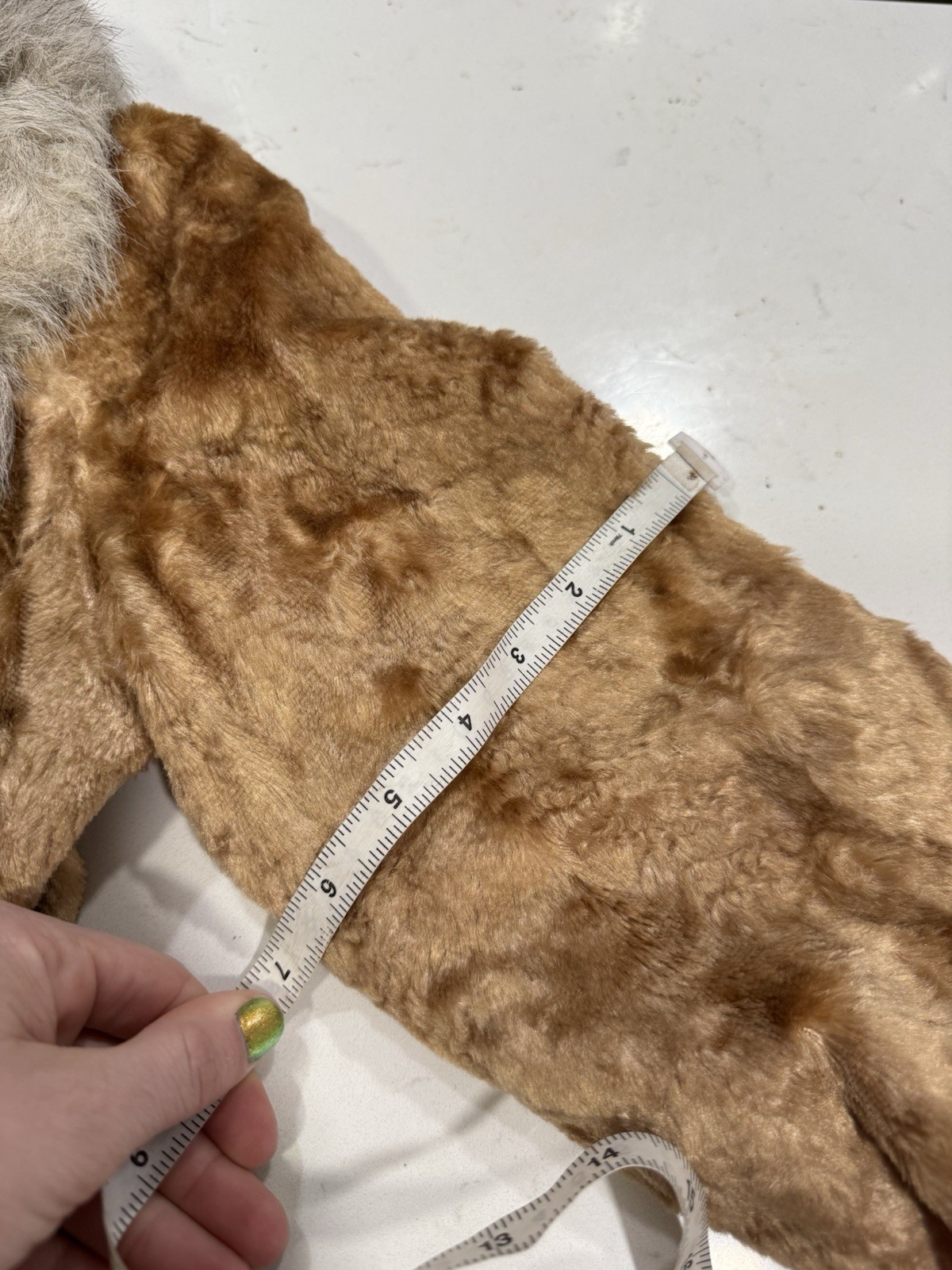 Vntg 1960s/1970s Crushed Velvet Coat With Faux Fur Trim Gold / Grey Heironimus S
