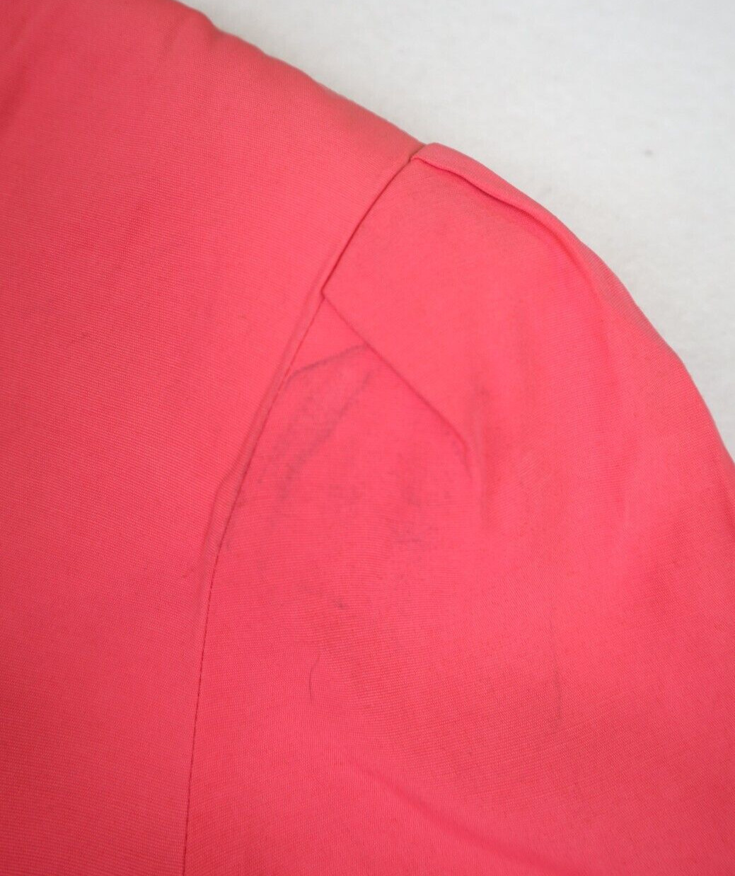 VINTAGE 80s 90s WOMEN’S CORAL SALMON SHORT SLEEVE SHEATH DRESS – SYCAMORE – 7/8