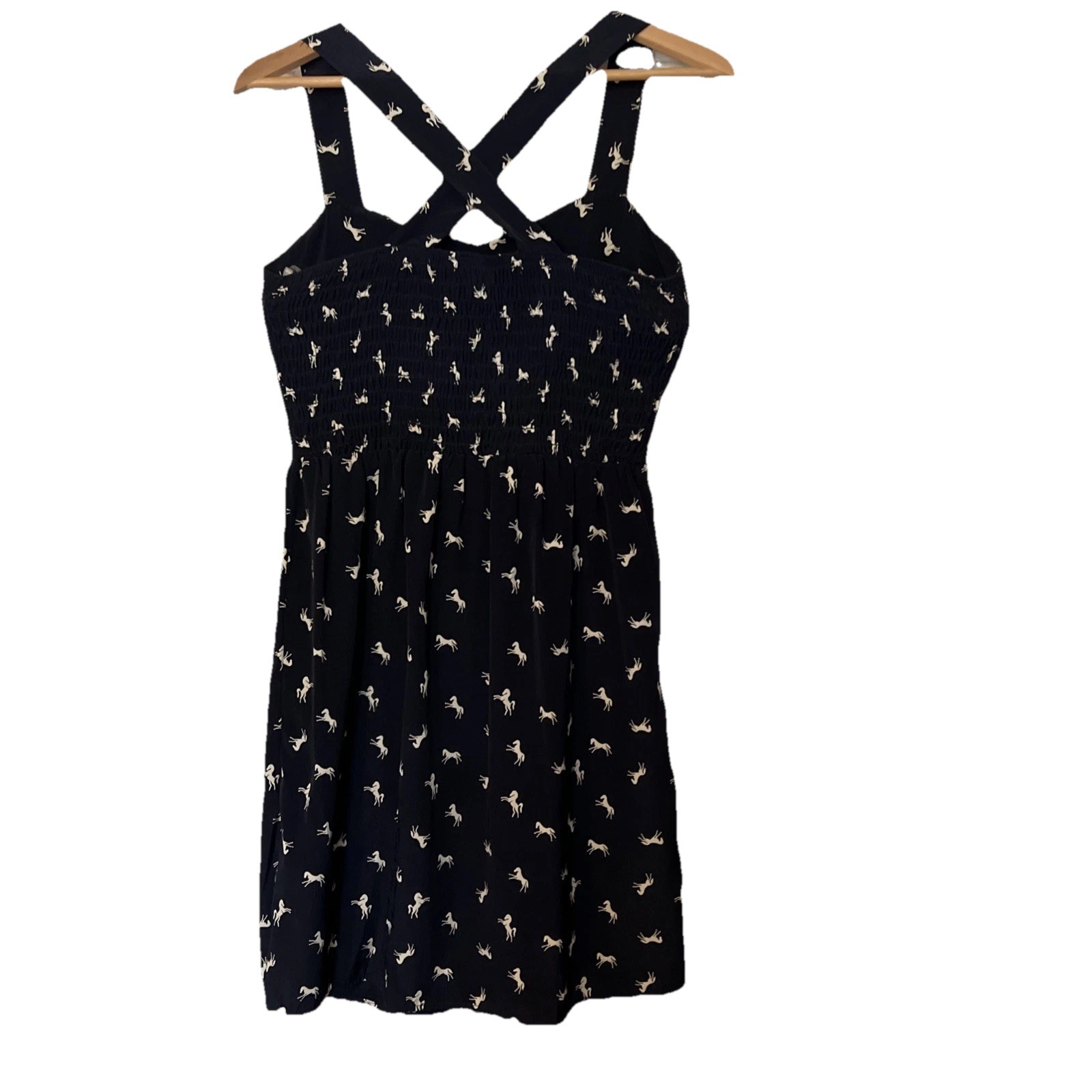 Cute And Comfy medium Vintage Navy Summer Dress For The Horse Lover In All Of Us