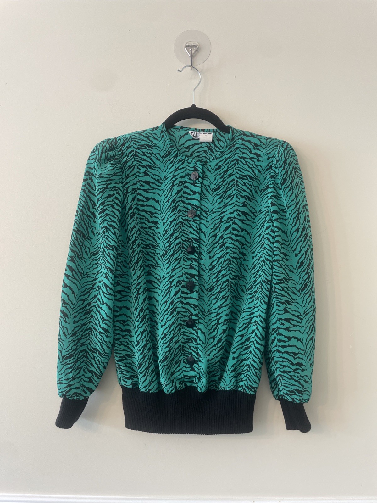 Taurus Vintage Ribbed Elastic Waist Blouse Size 4
