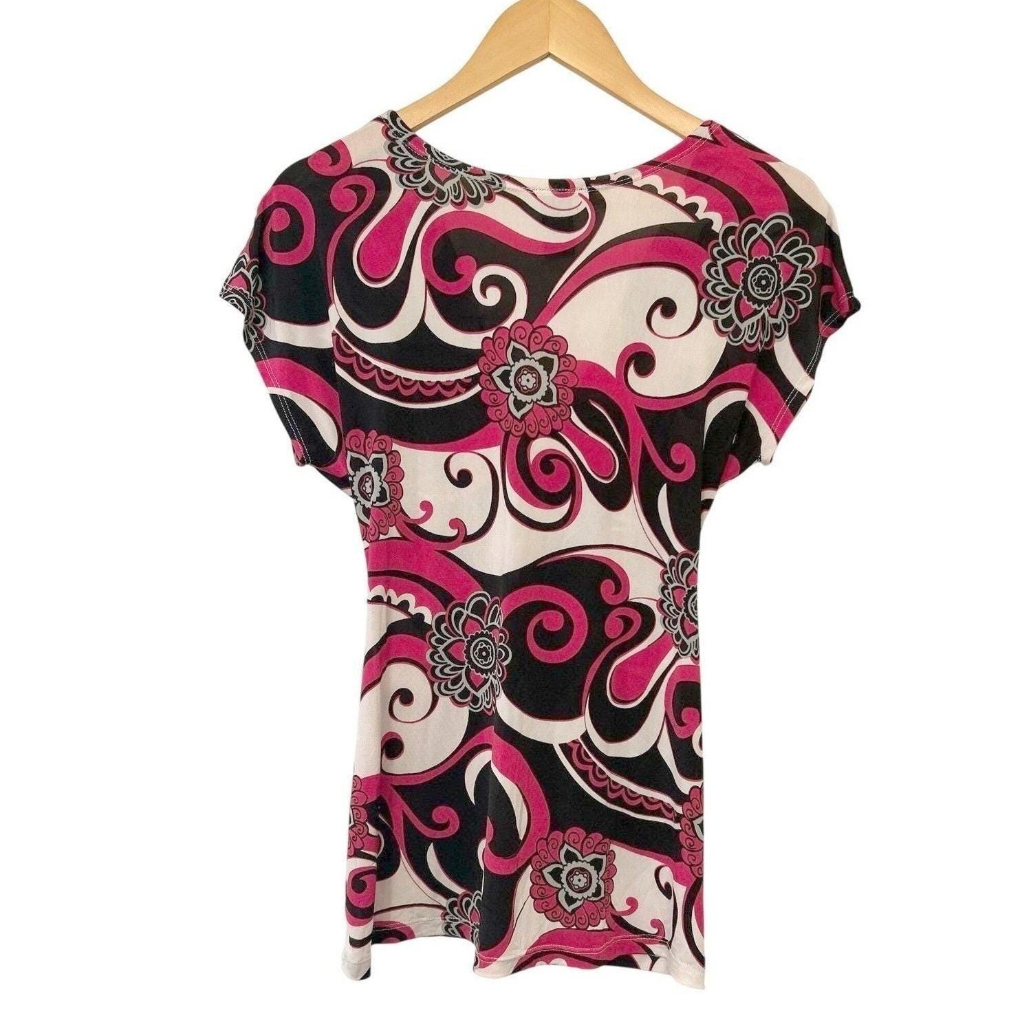 Vintage Y2K Statement Abstract Knot Front Semi Sheer Blouse M Cybergoth Top