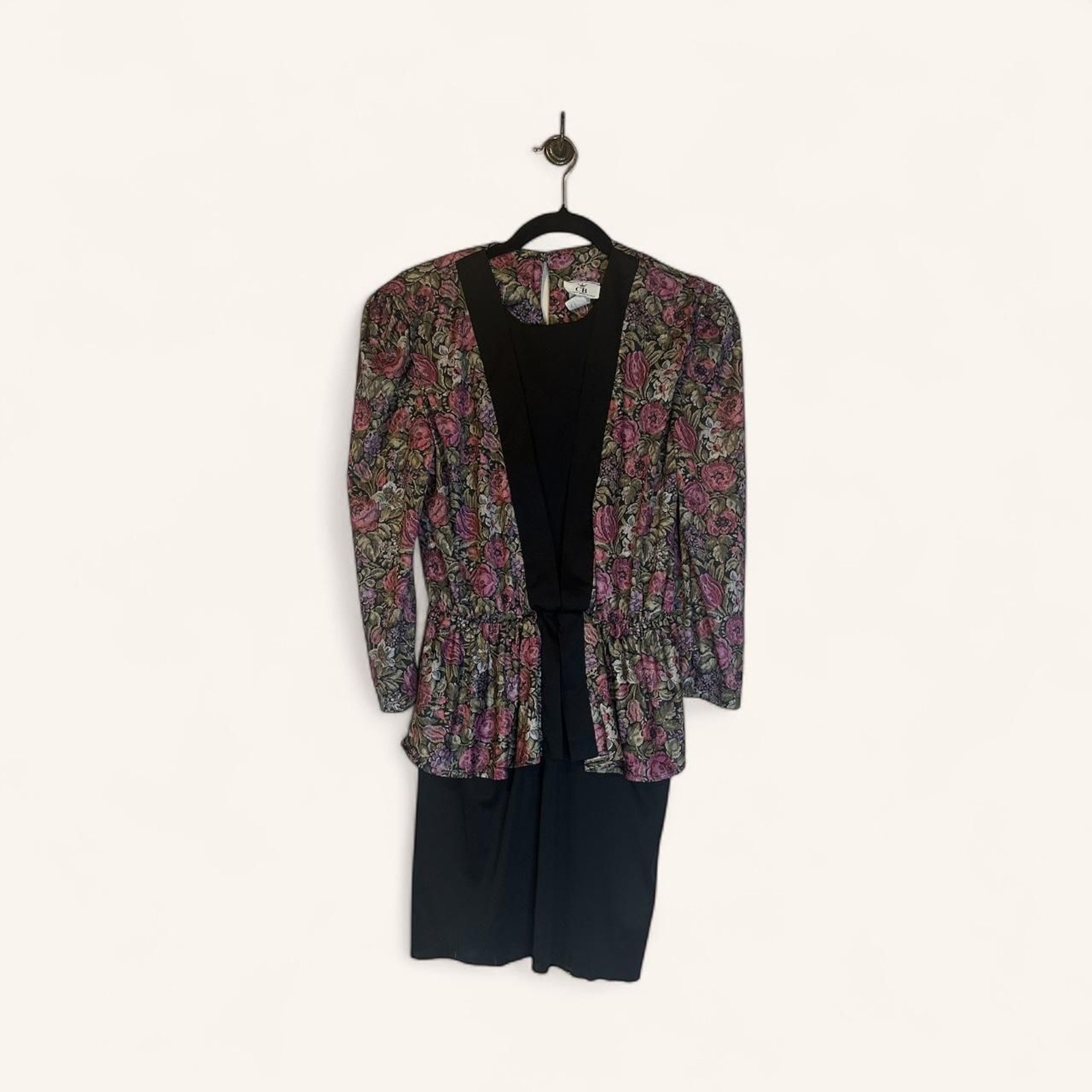 Vintage 1980’s CB New York Women’s Floral Peplum Dress – S **See notes