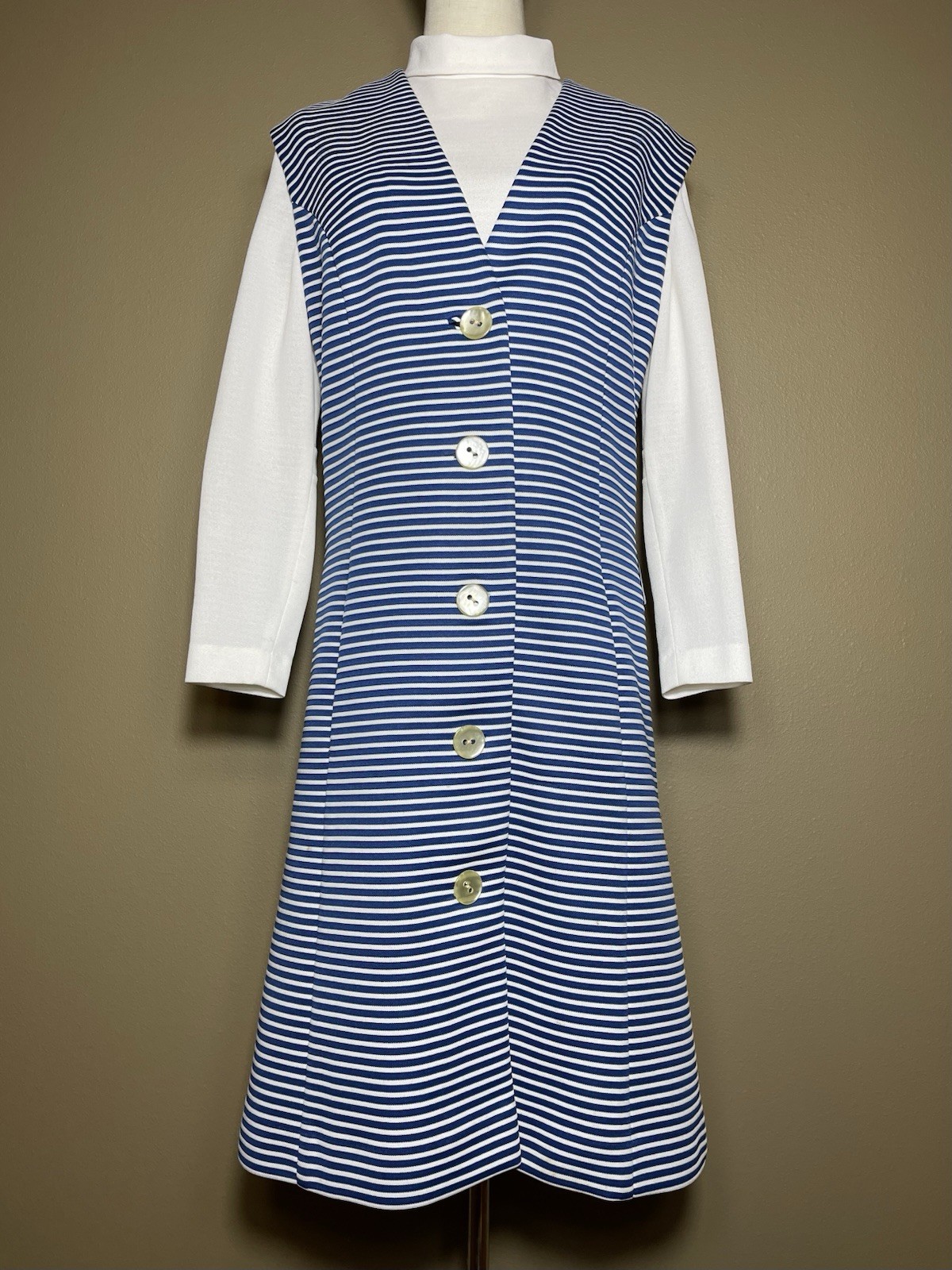 Vintage 1960s Nardis Of Dallas Mod Gogo Stripe Dress Size Medium Custom Made