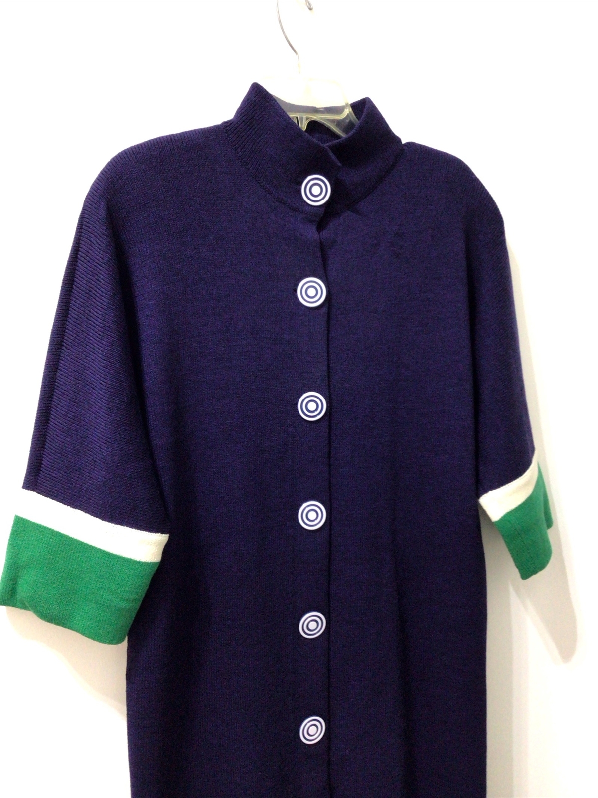 THE MICHAEL COLLECTION SANTANA KNOT DRESS SIZE MEDIUM VINTAGE NAVY GREEN