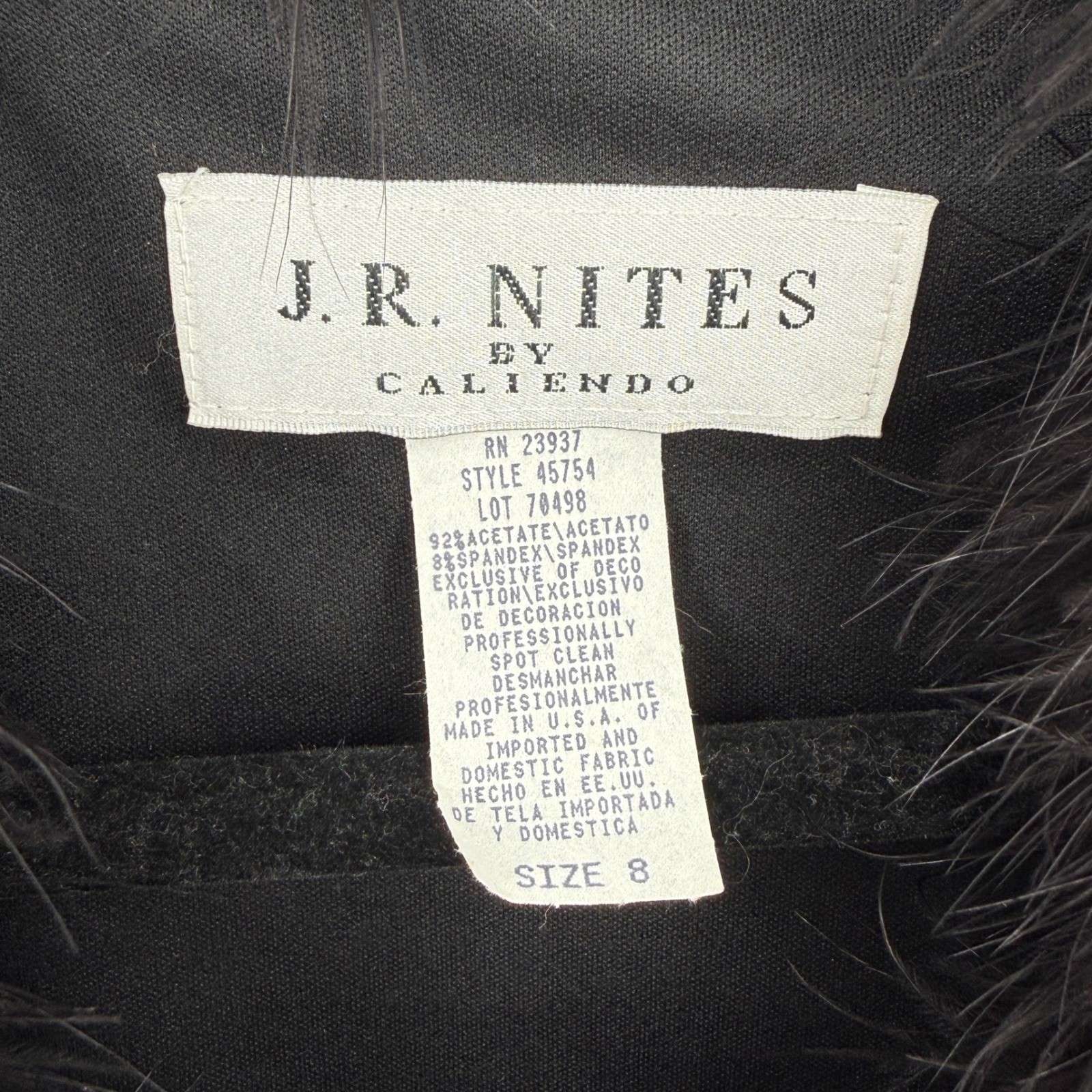 Vintage Y2K Bratz J R Nites Cardigan Women 8 M Black Glitter Feather Trim Goth