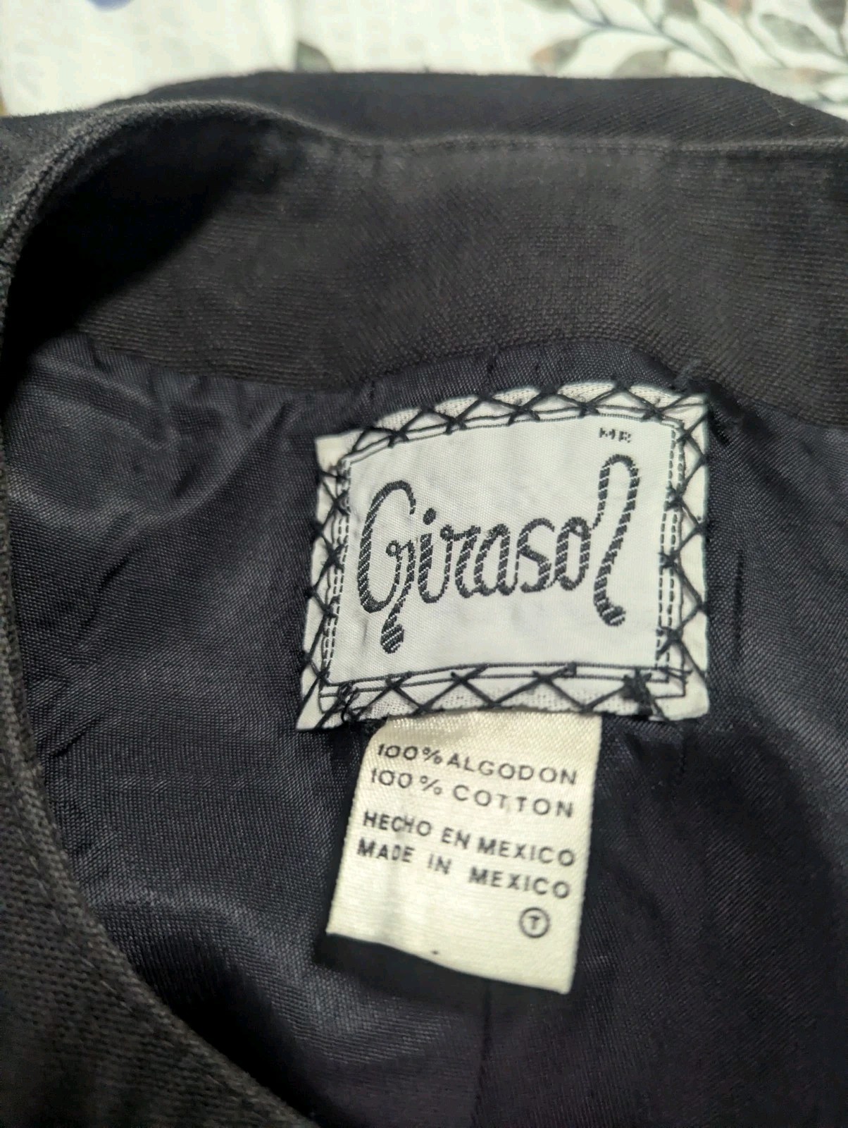 Vtg Girasol Jacket Mexican Folk Art Animals Embroidered Womens Small Black