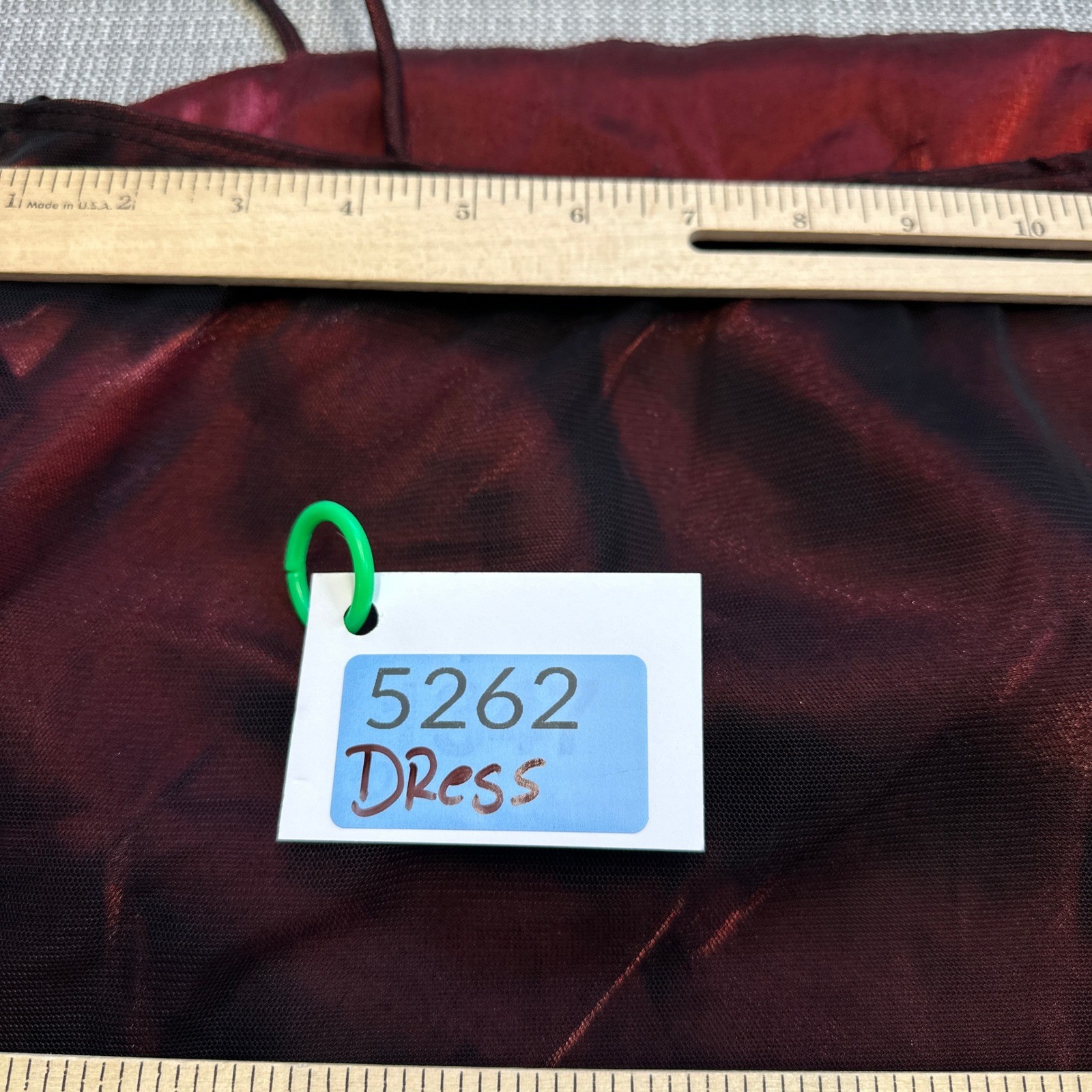 Y2K Burgundy Mesh Overlay Formal Dress size 11 Babydoll Beaded Prom Whimsigoth
