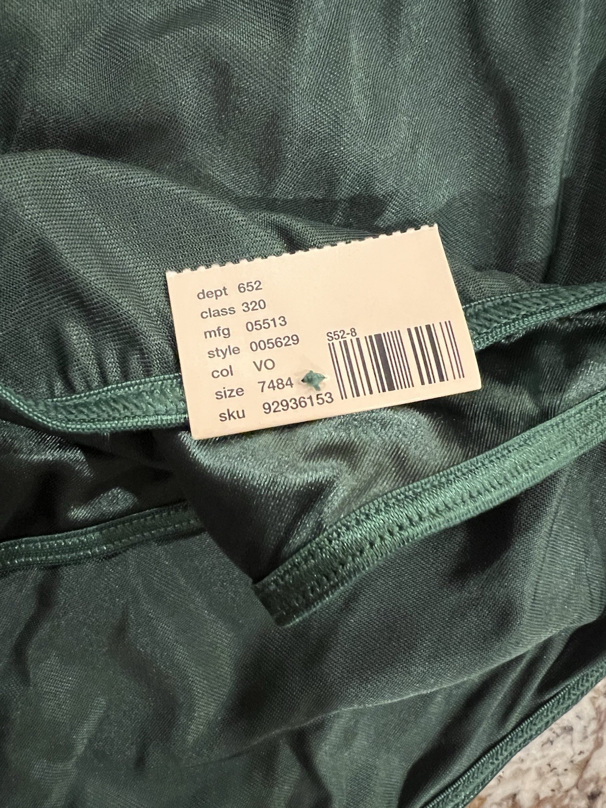 Vintage 90s CACIQUE Plus Size 26/28 Shiny Green Satin String Bikini Panties NWT