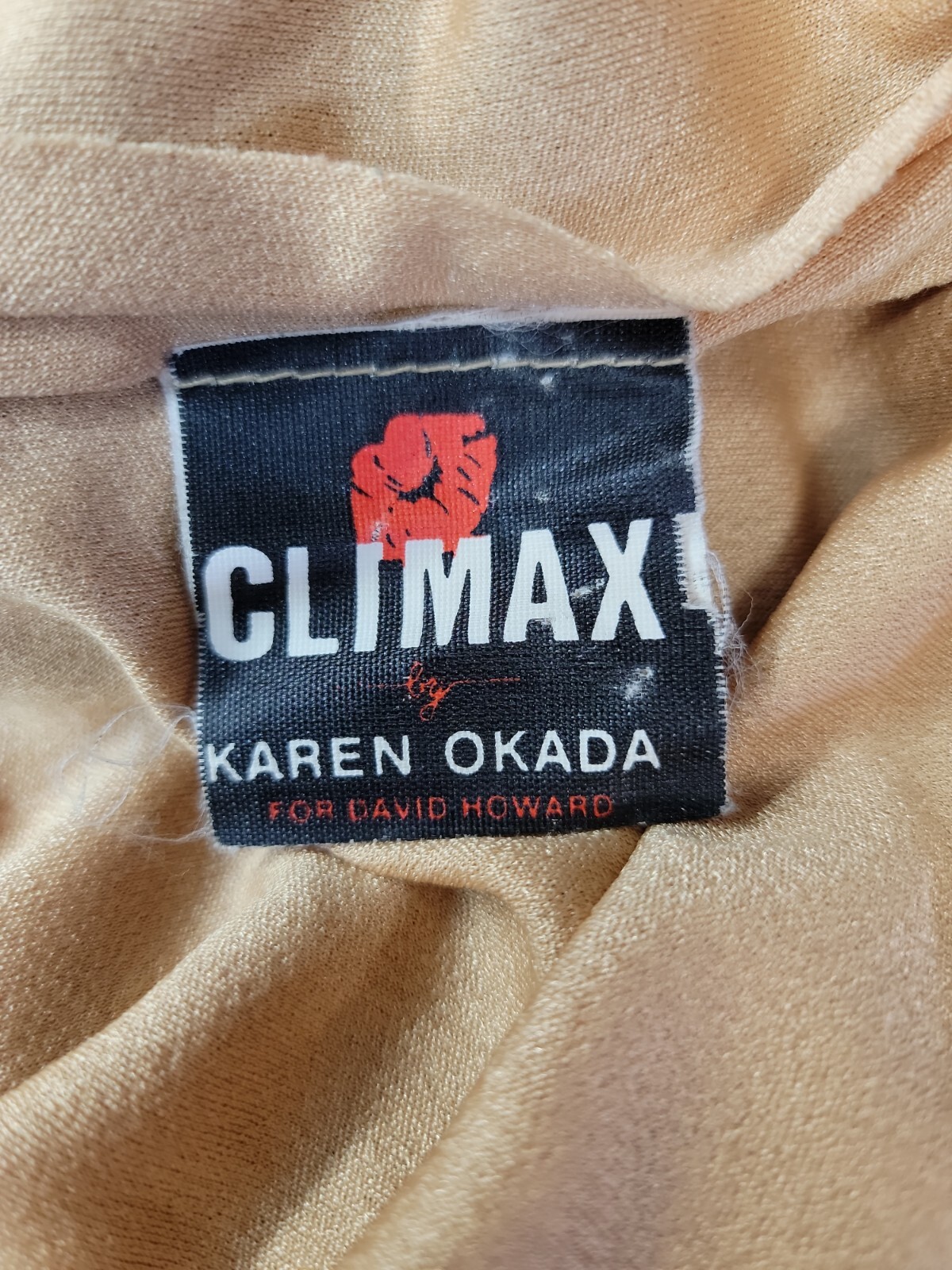 Climax Karen Okada By David Howard VINTAGE Lace Womens Gold/green Dress 9/10 #11