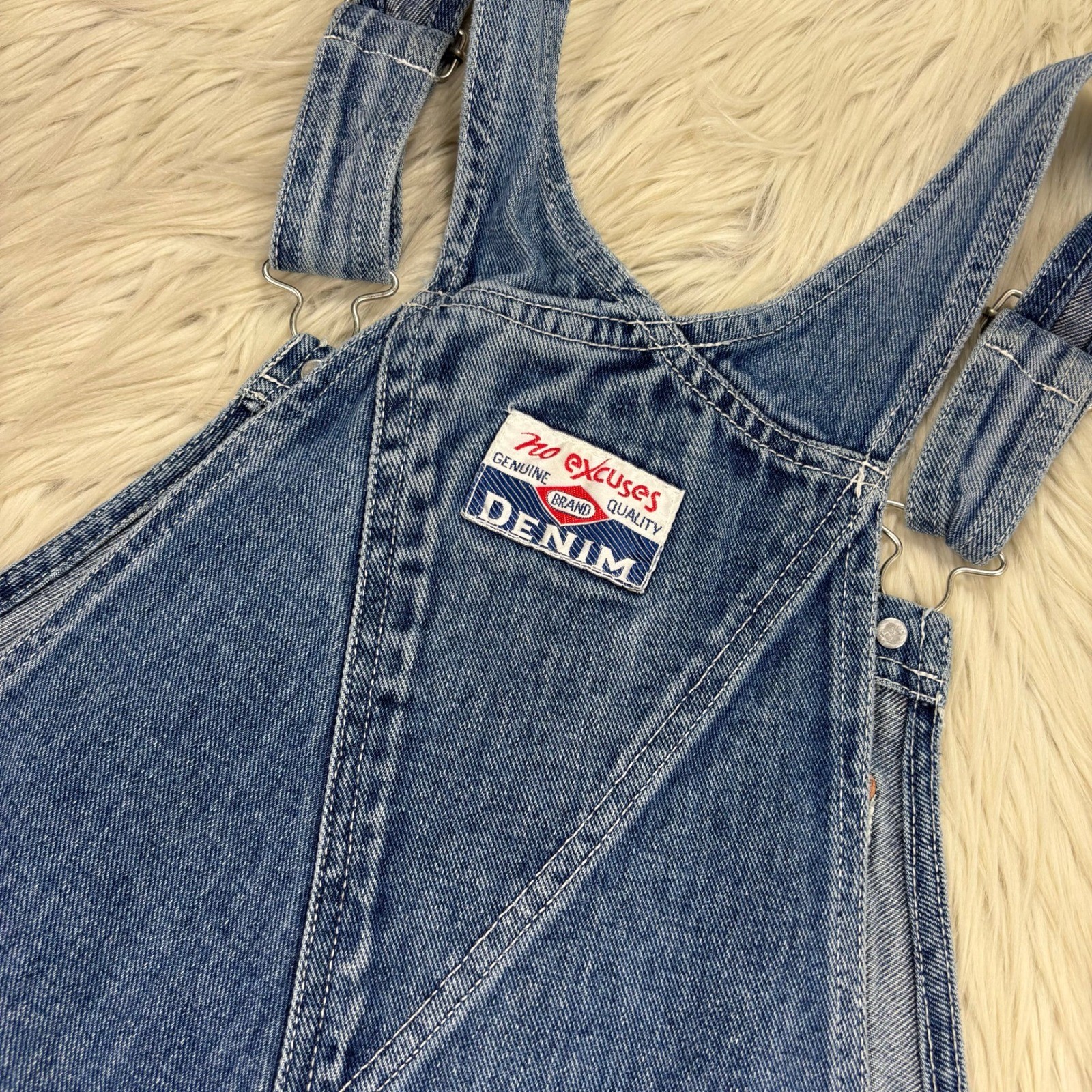 Vintage 90’s No Excuses Jeans Women’s M Denim Short Overalls Shortalls Western
