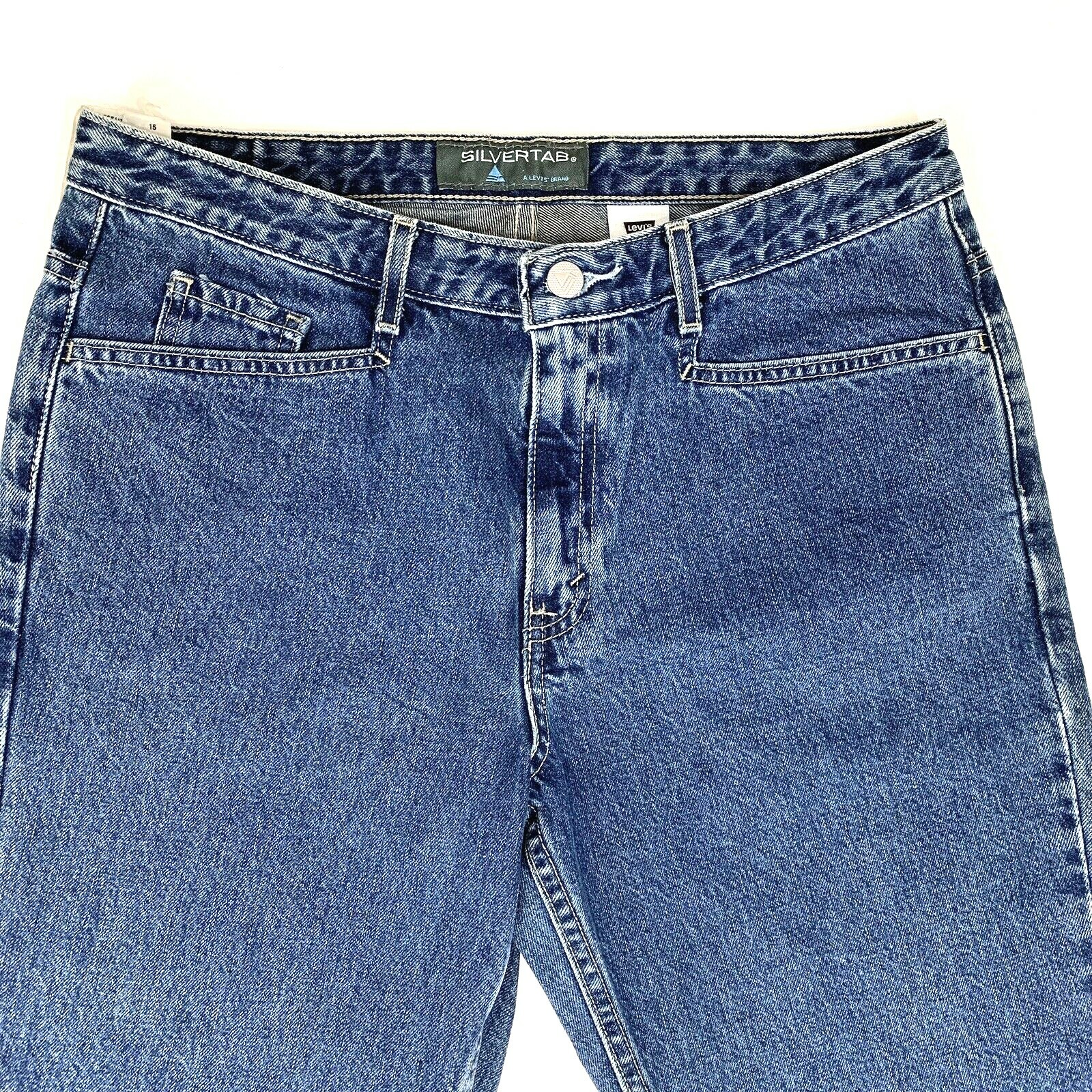 Vintage Levis Silver Tab Juniors Bell Bottom Light Distressed Size 11 NWT 31X33