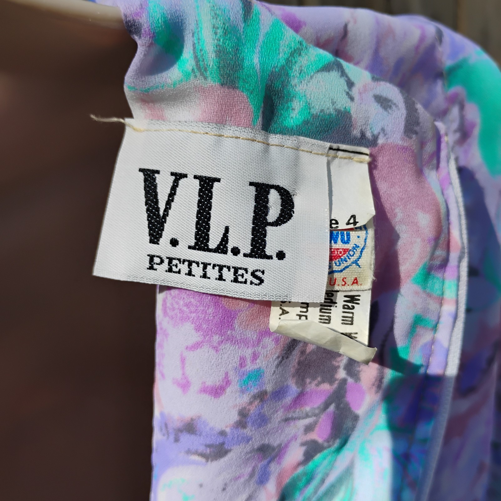 Vintage Floral Midi Dress VLP Petites Size 4 Small Cottagecore Coquette Fairy