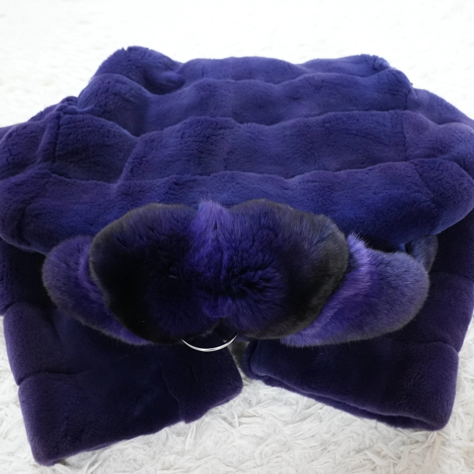 Shaved Mink Chinchilla Trim Fur Jacket Purple Dyed GRES Paris – Genuine Vinta…
