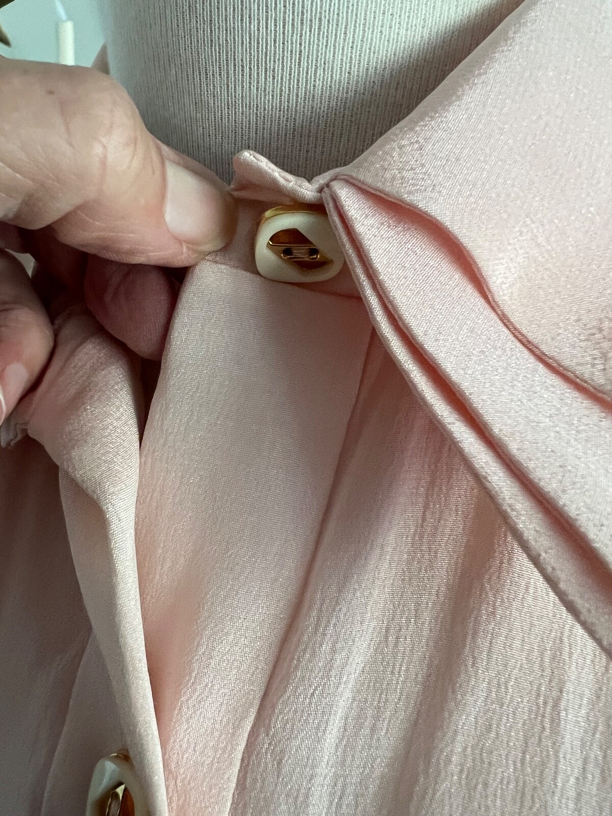 Vtg 60s 70s Travilla Pink Shirt Dress Sz 8 Sheath Lovely Detail